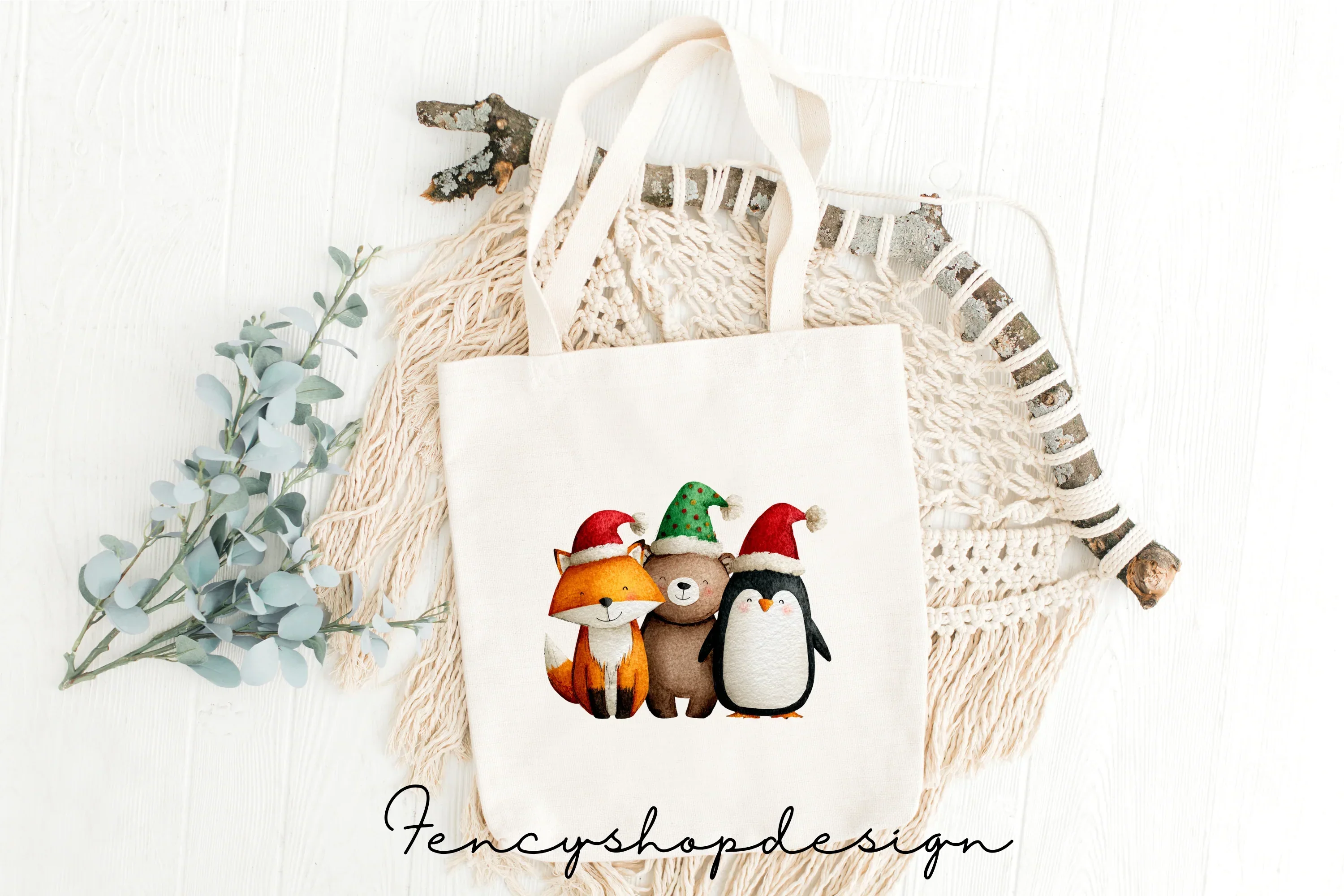 Cute Christmas Fox Clipart Bundle - Image 8