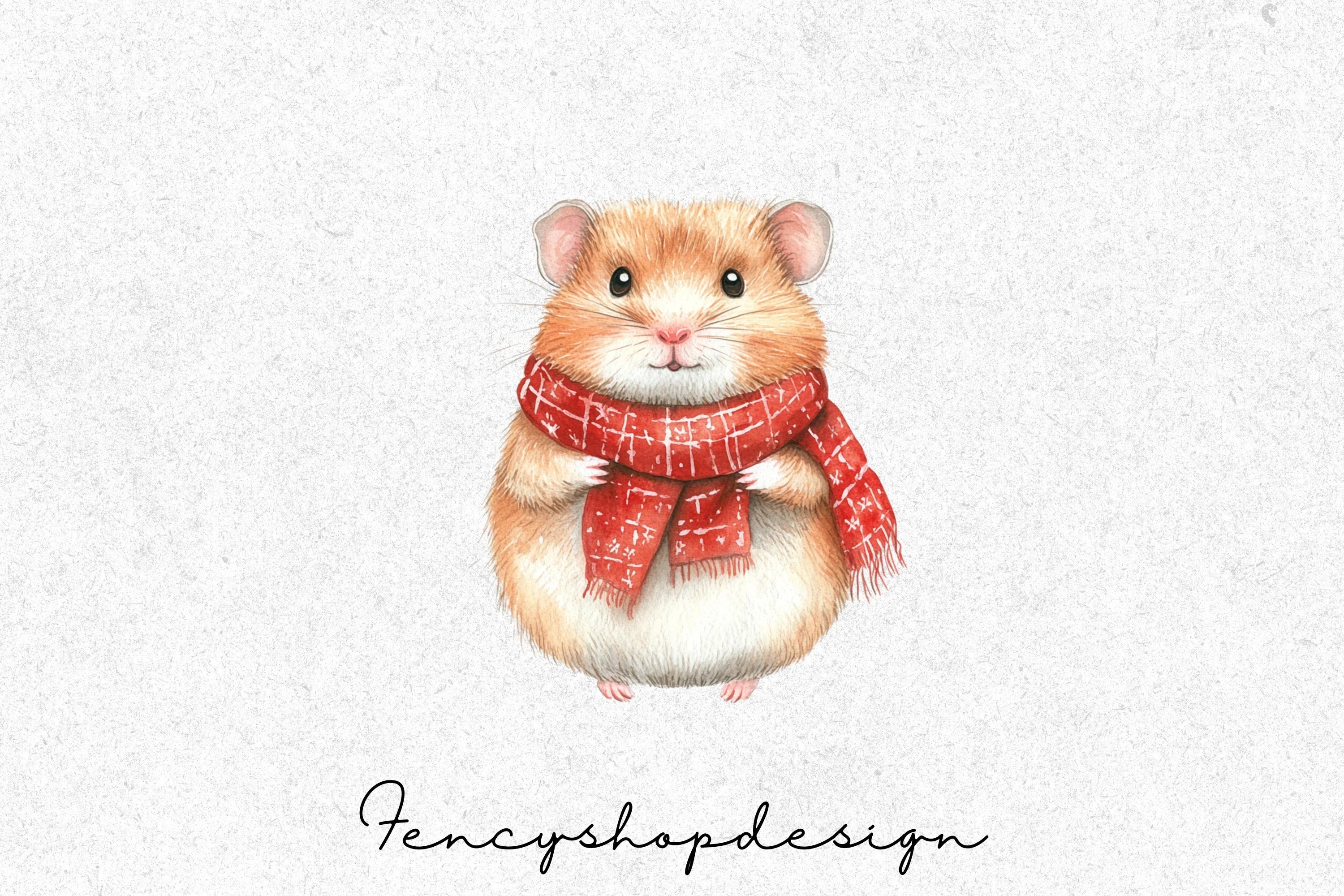 Cute Christmas Hamster Clipart Bundle - Image 7