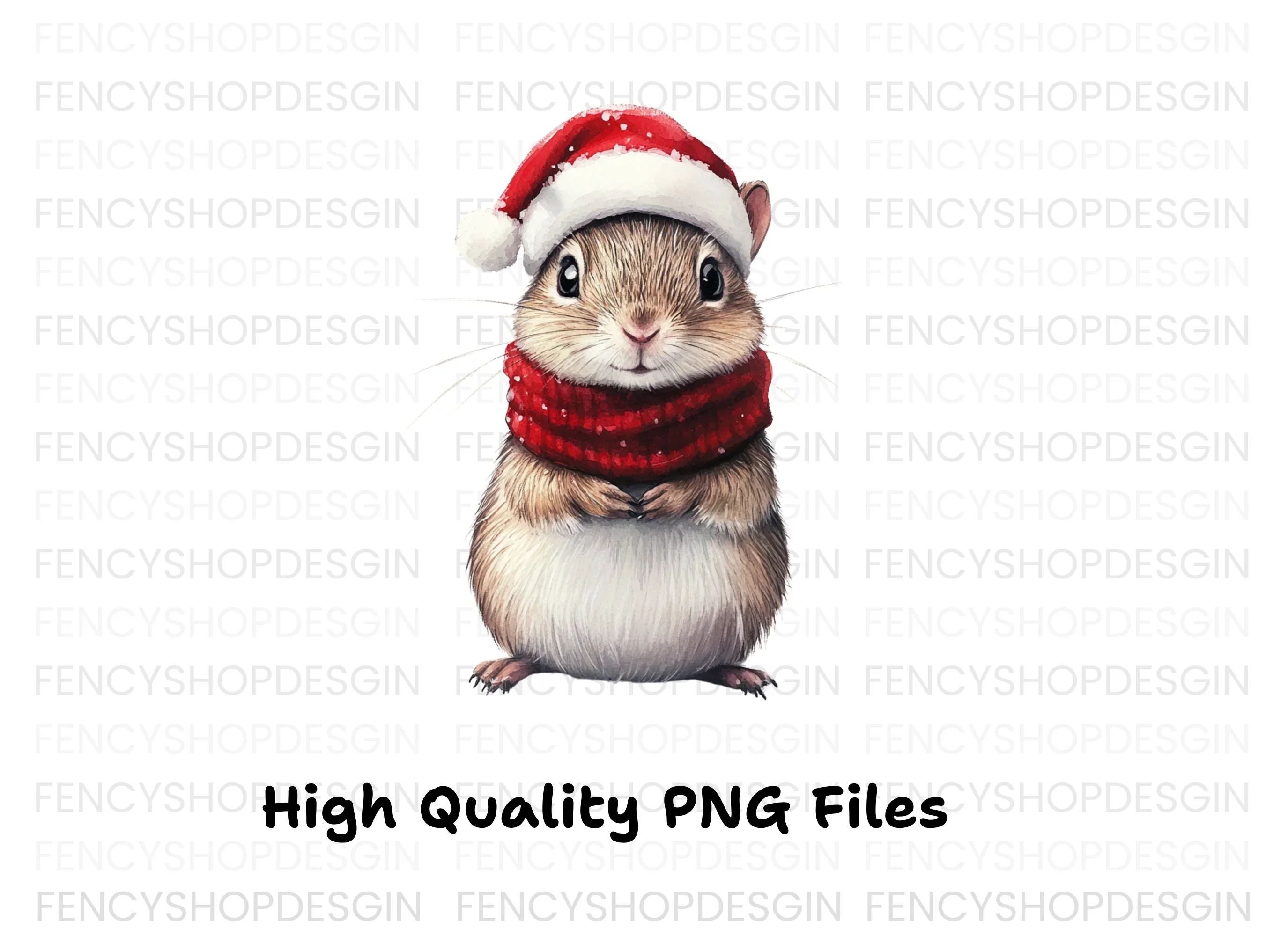 Cute Christmas Hamster Clipart Bundle - Image 3