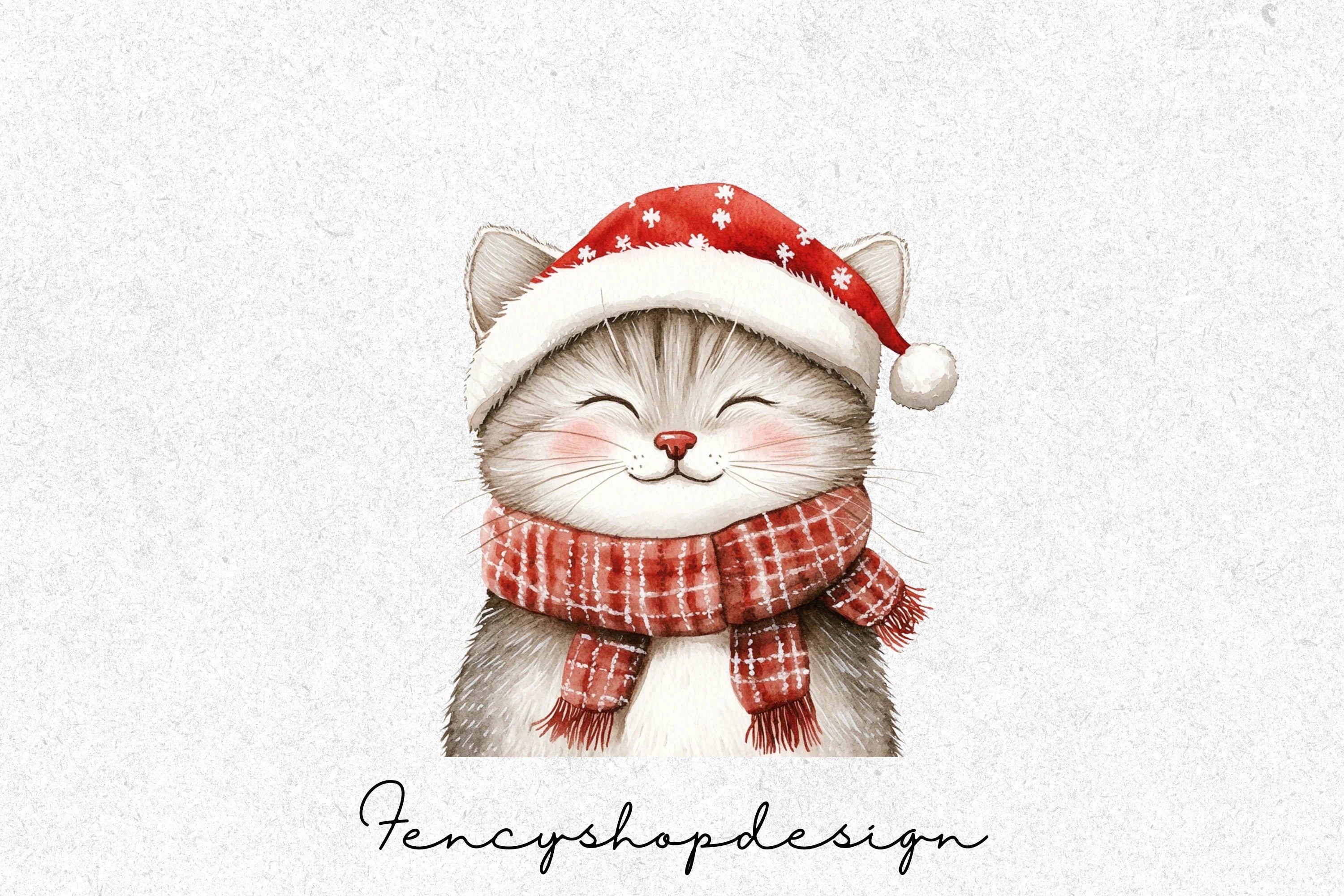 Cute Christmas Kitten Clipart Bundle - Image 3