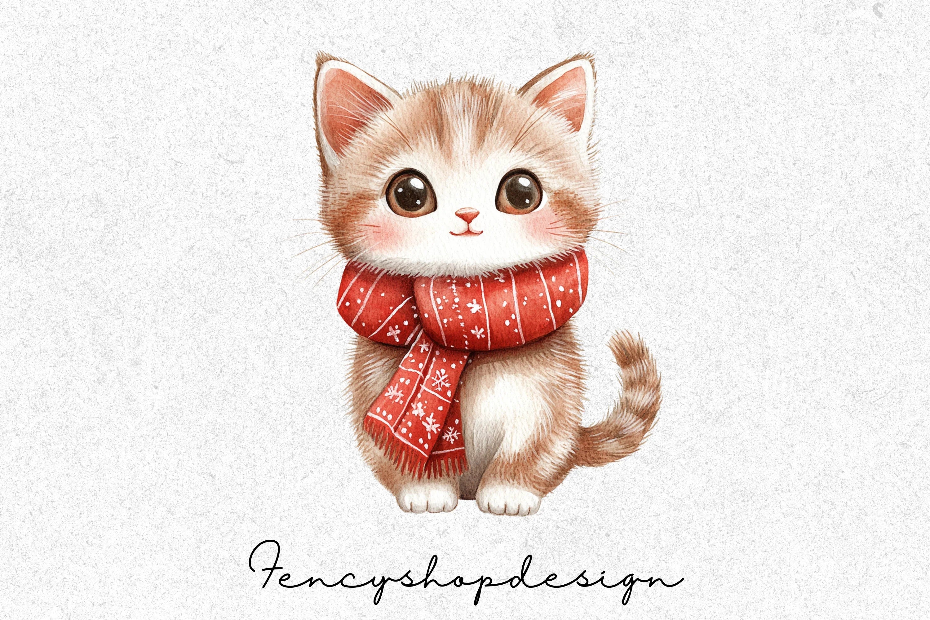 Cute Christmas Kitten Clipart Bundle - Image 4