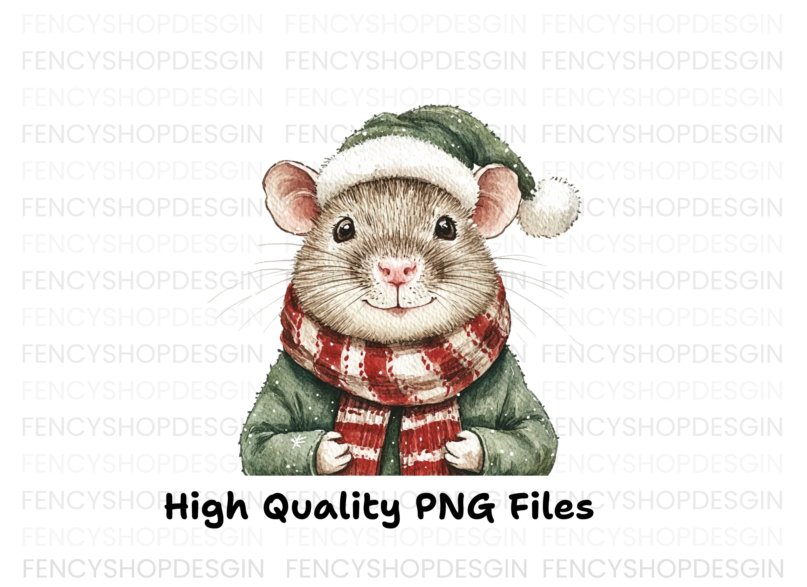 Cute Christmas Mouse Clipart Bundle - Image 2
