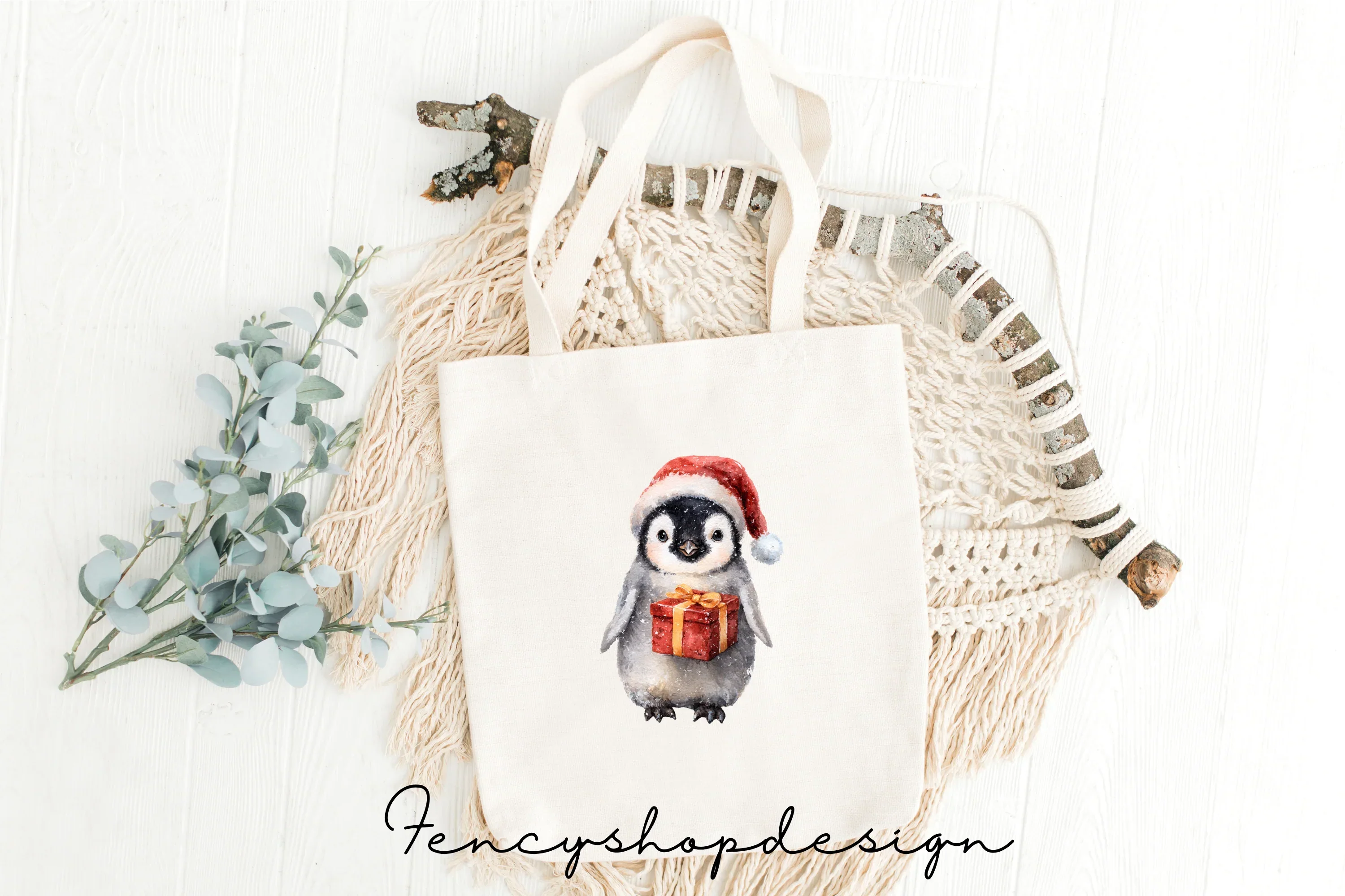 Cute Christmas Penguin Clipart Bundle - Image 8