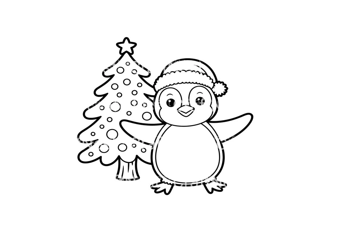 Cute Christmas Penguin Coloring Books - Image 2
