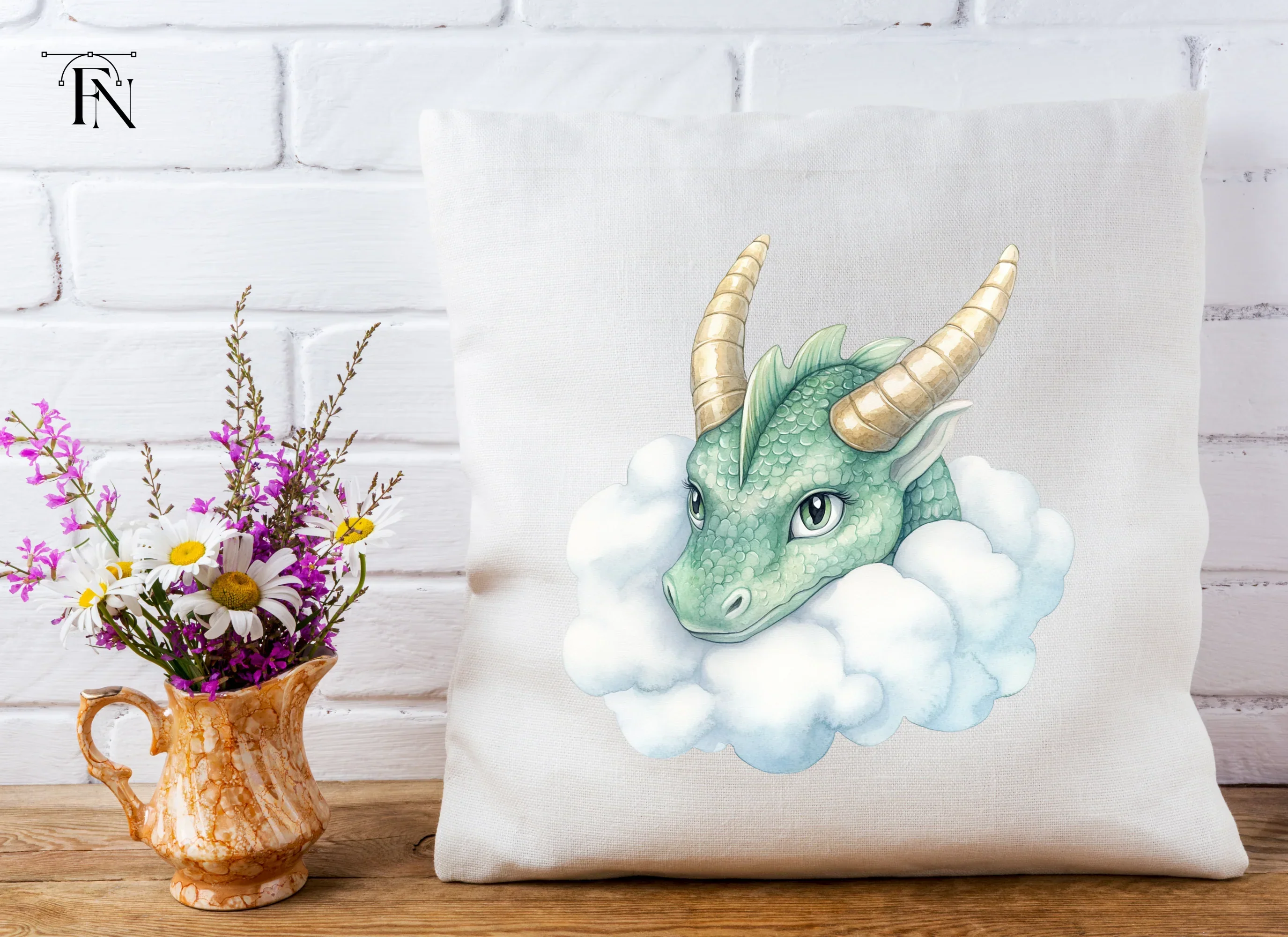 Cute Cloud Dragon Heads Clipart Bundle - Image 4