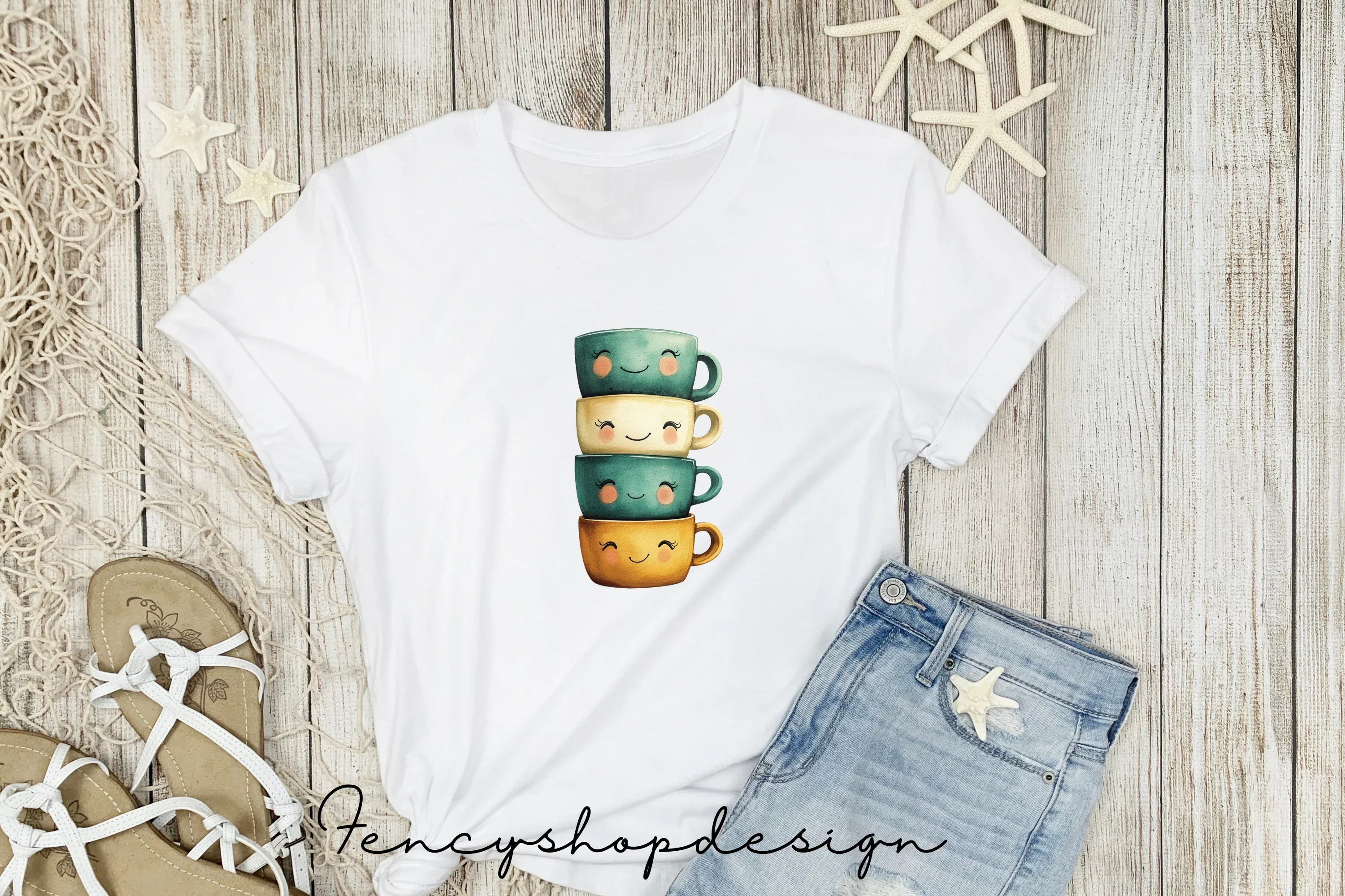 Cute Coffee Mugs Clipart Bundle - Image 5