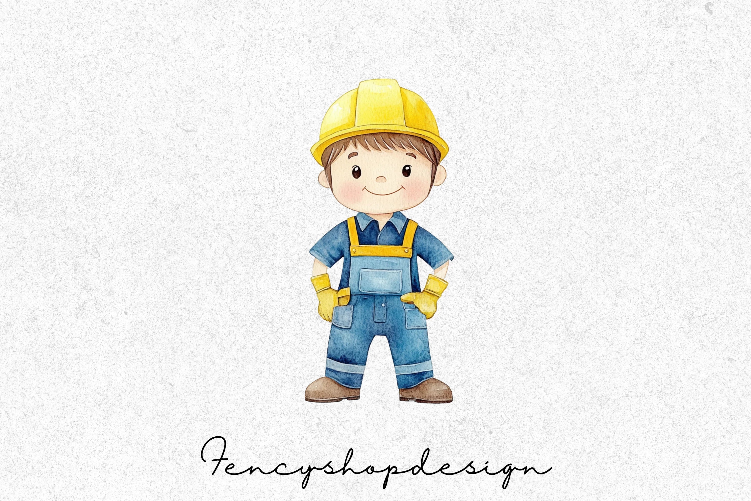 Cute Construction Worker Clipart Bundle - Image 3