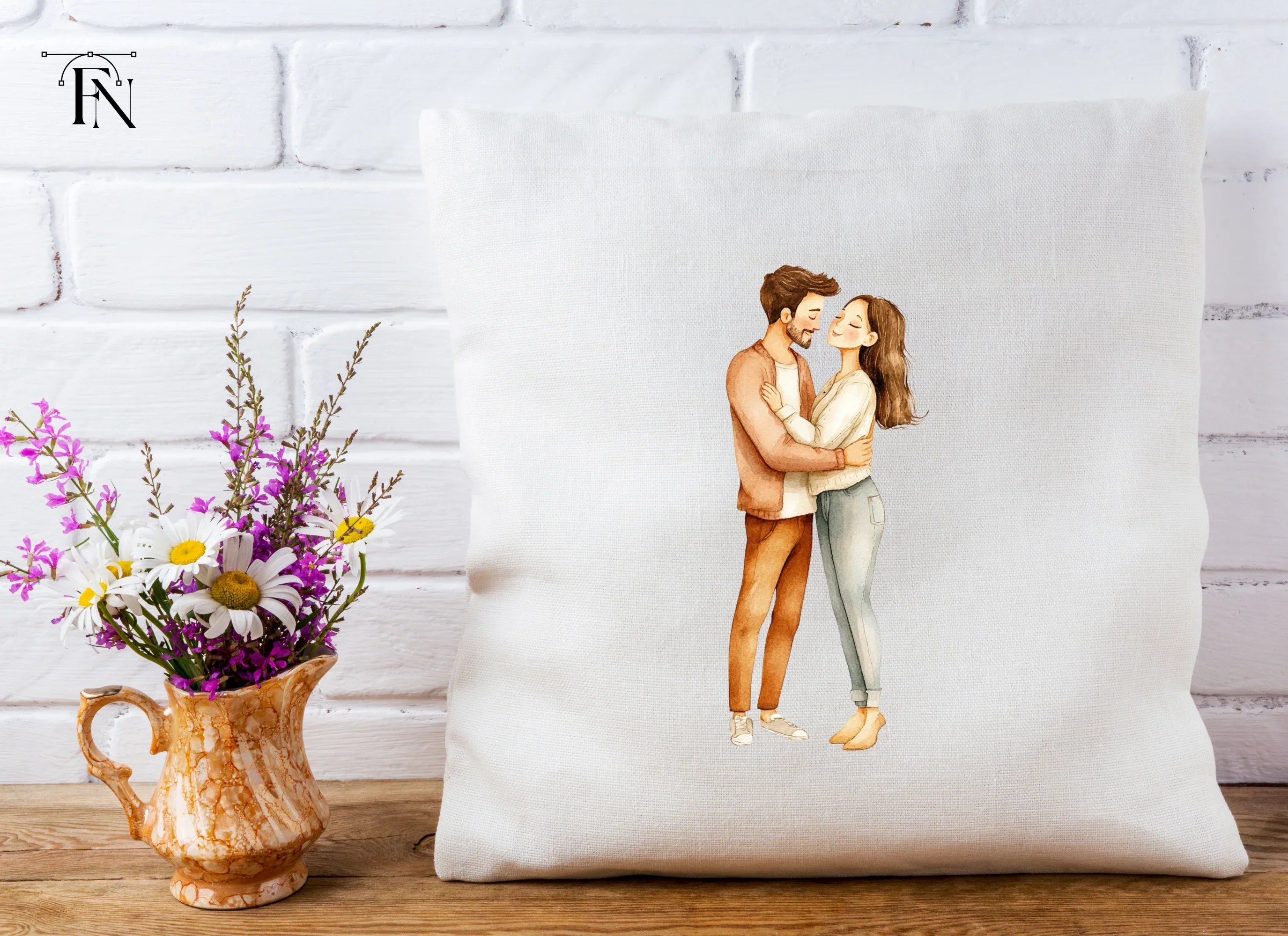 Cute Couple Hugging Clipart Bundle - Image 5