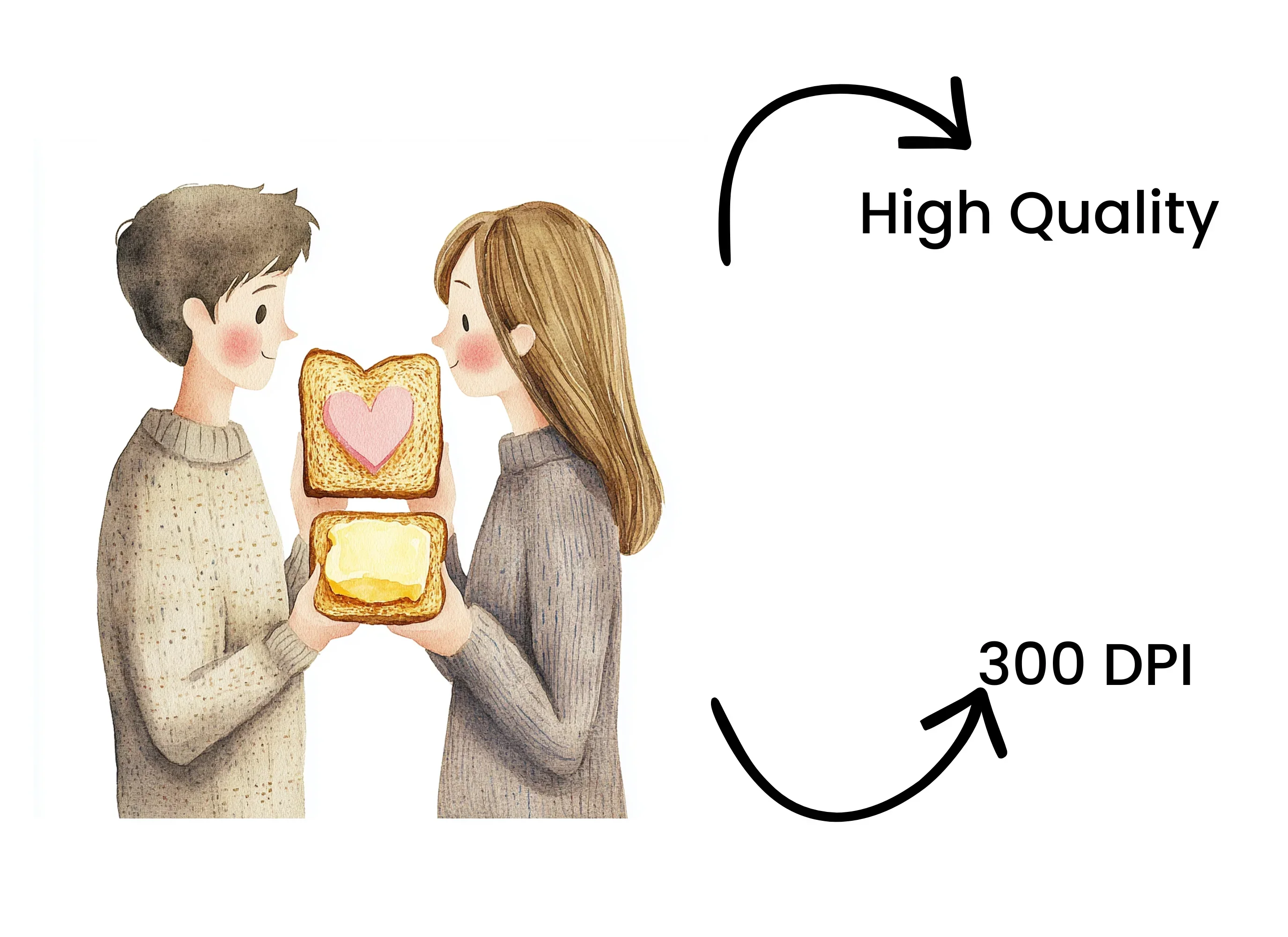 Cute Couple Toast Love Clipart Bundle - Image 4