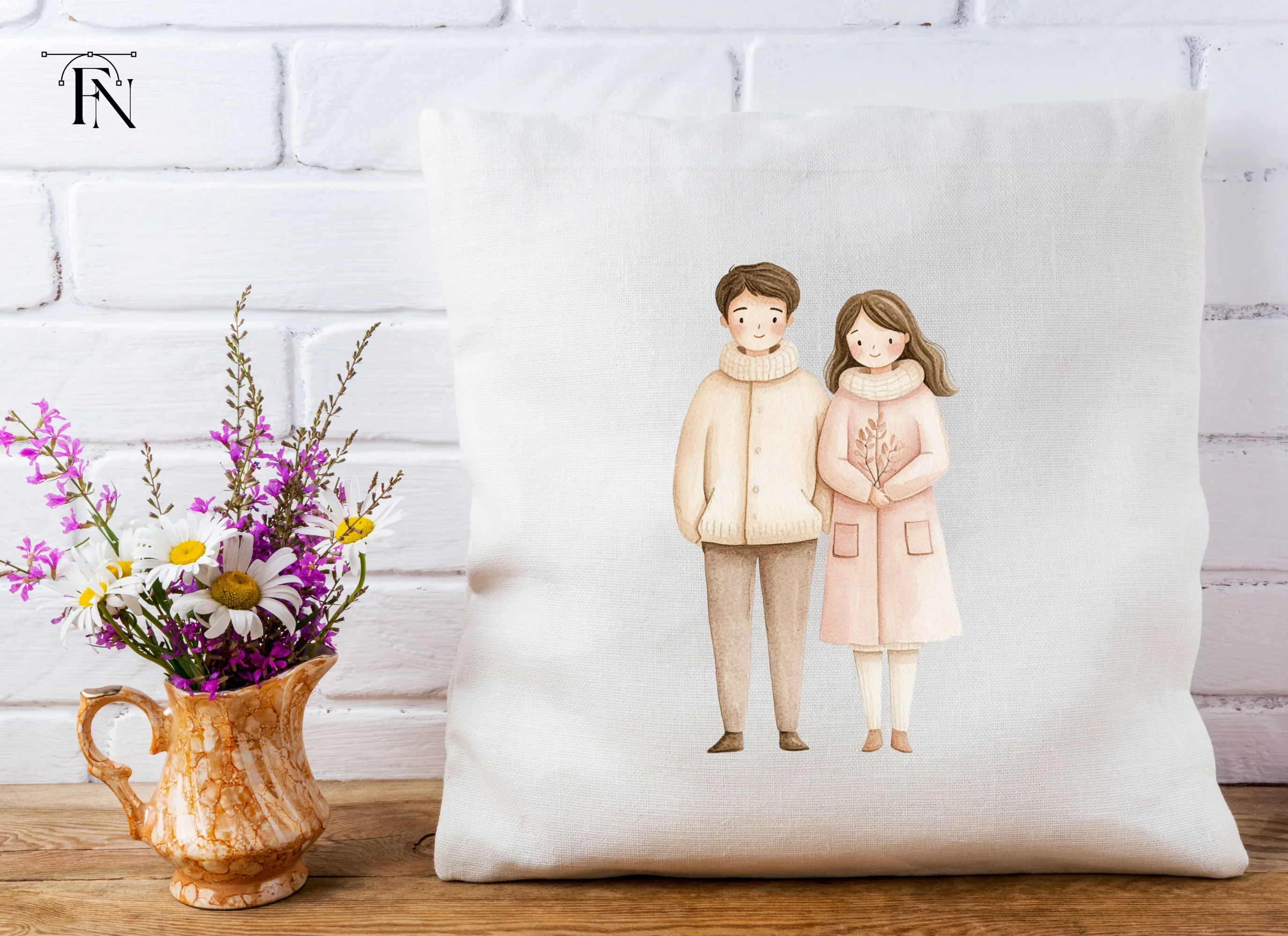 Cute Couple Winter Clipart Bundle - Image 5