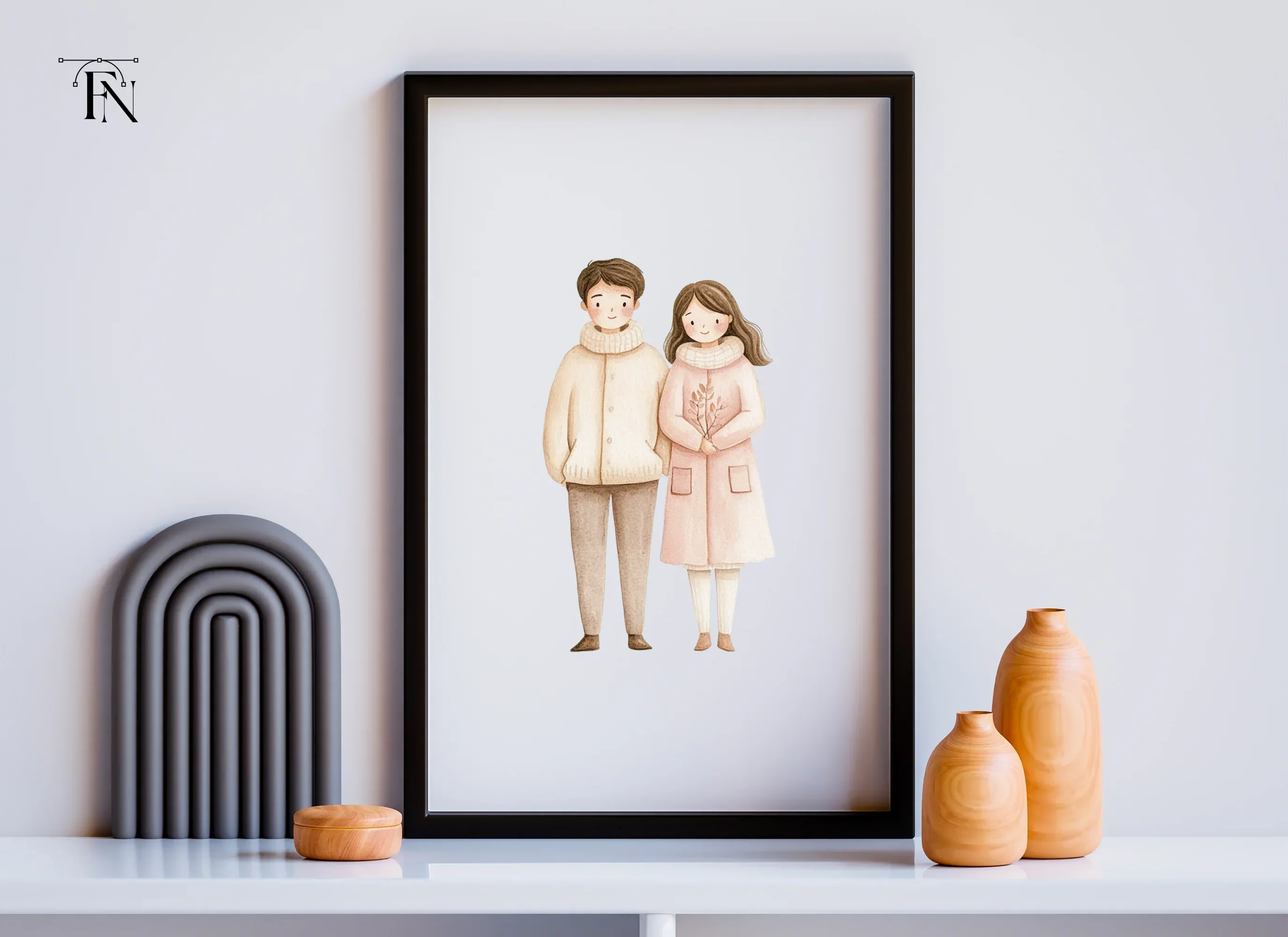 Cute Couple Winter Clipart Bundle - Image 6