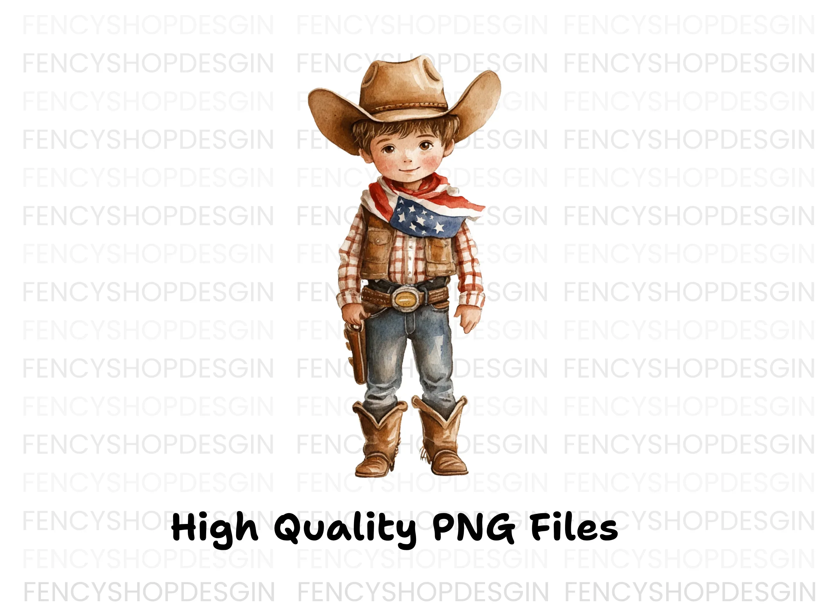 Cute Cowboy Kid Clipart Bundle - Image 3