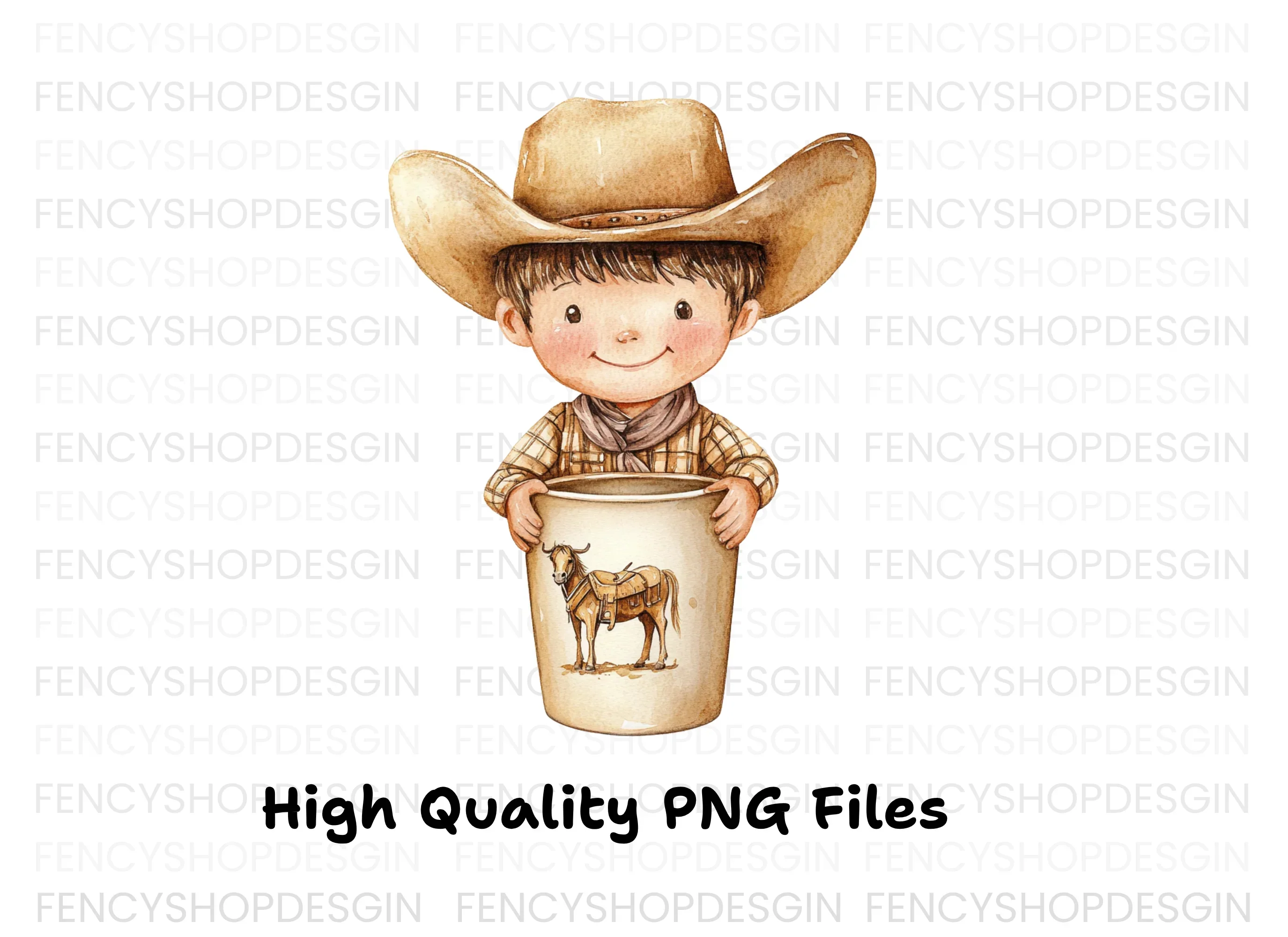 Cute Cowboy Kid with Horse Clipart Bundle - Image 3