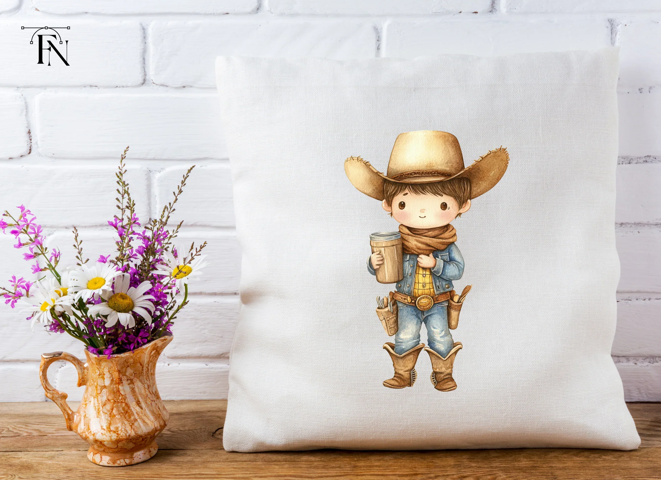 Cute Cowboy Kids Clipart Bundle - Image 4
