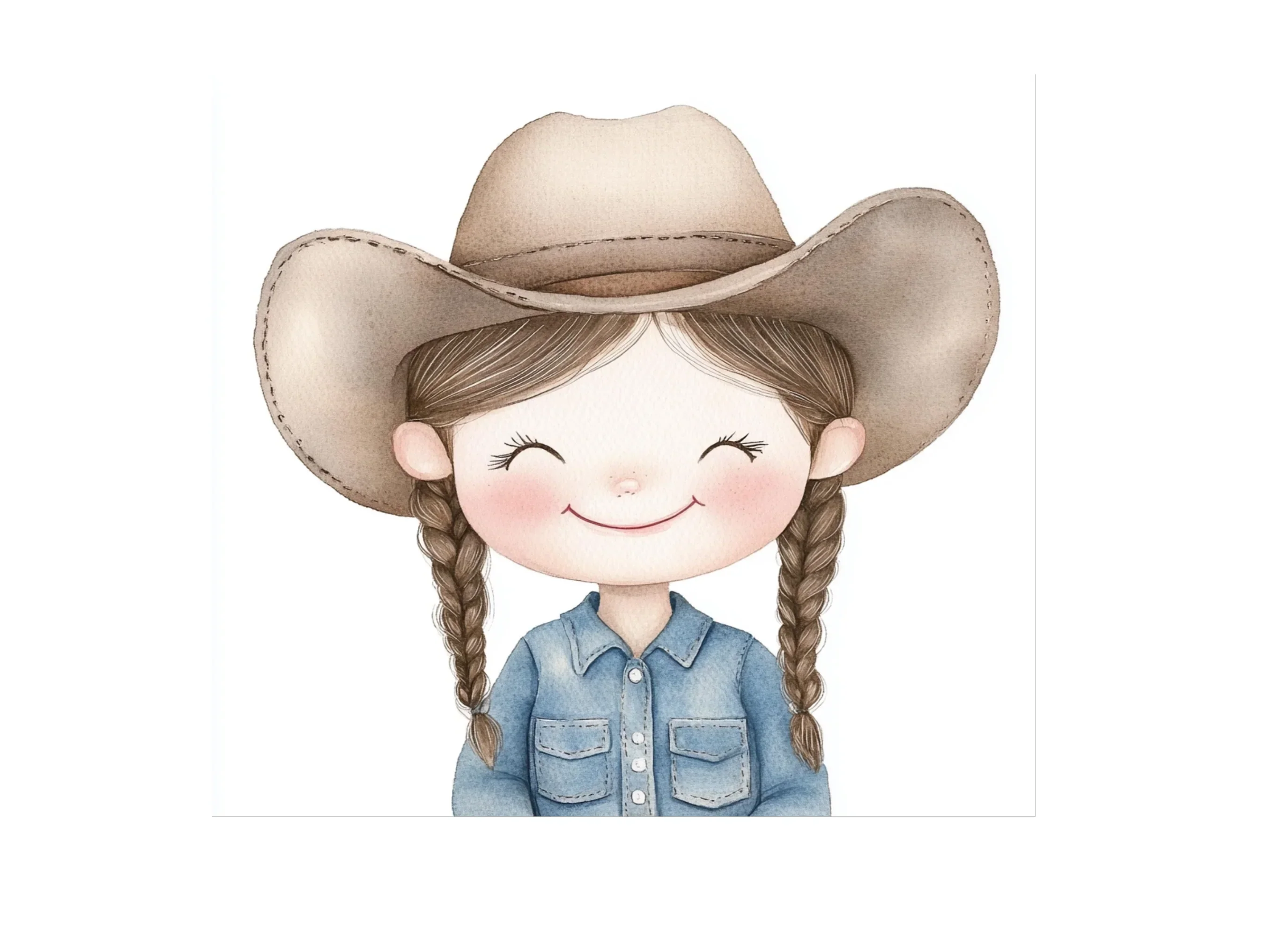 Cute Cowgirl Kids Clipart Bundle - Image 2