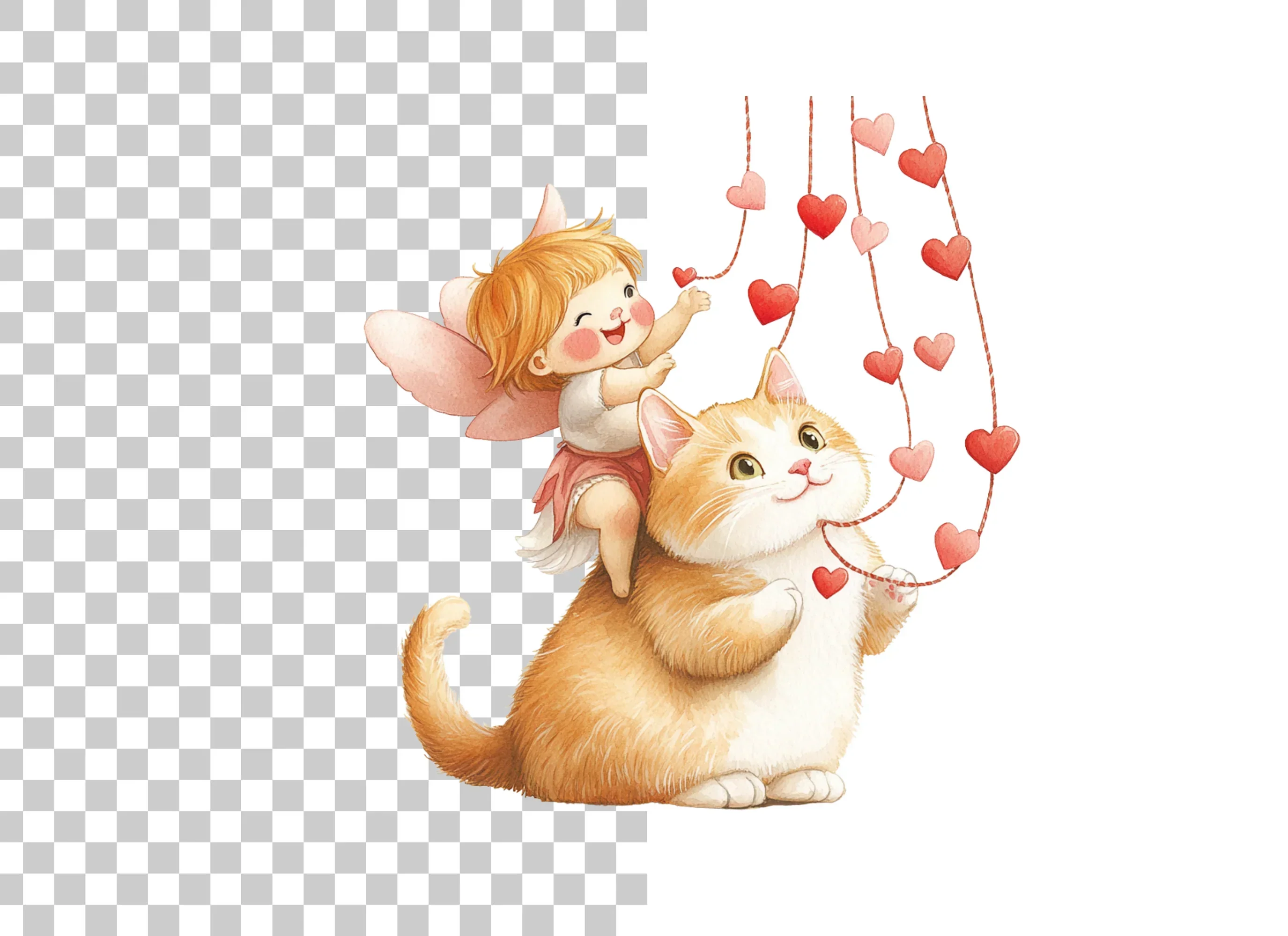 Cute Cupid Cats Valentine's Day Clipart Bundle - Image 2
