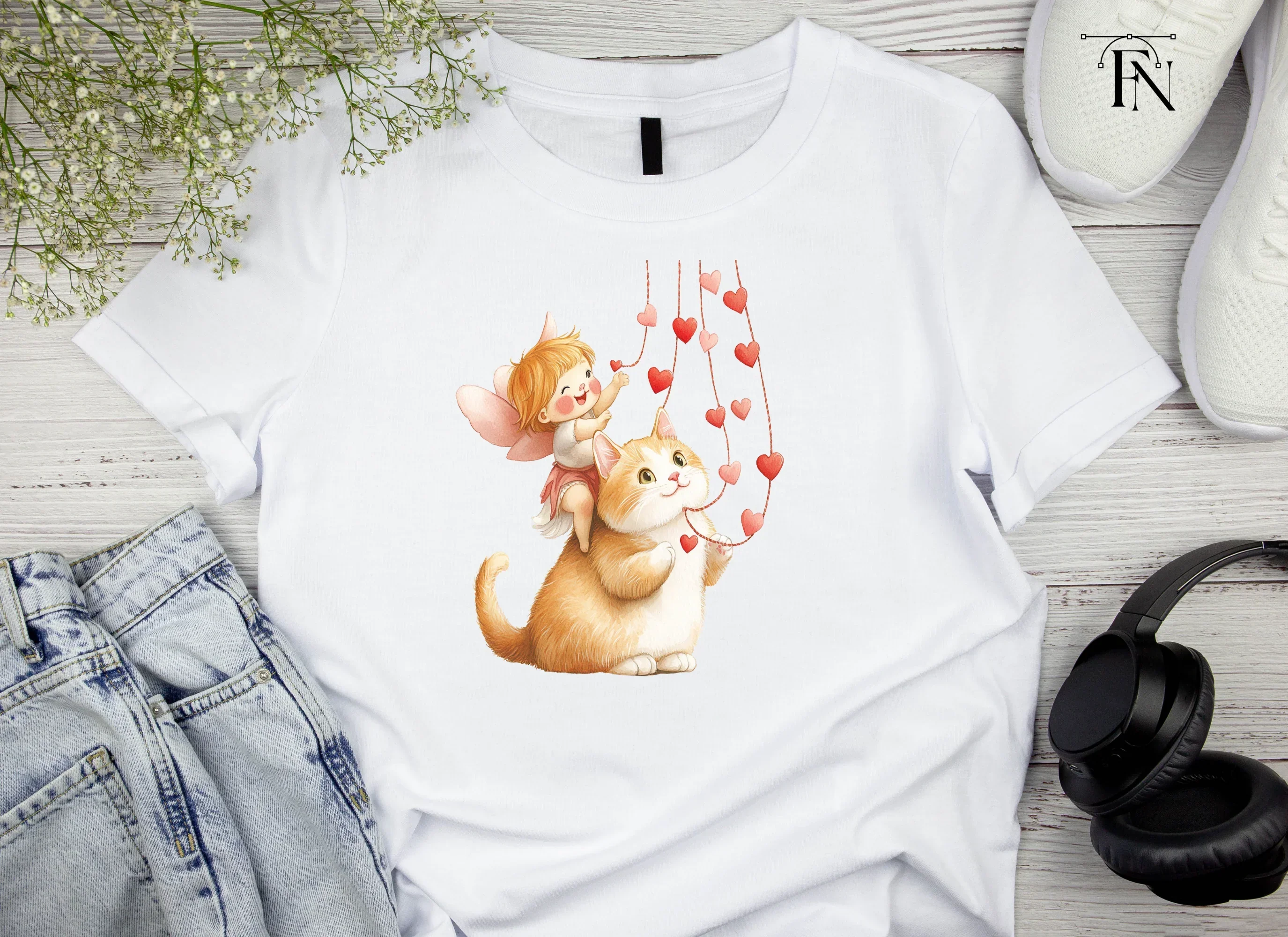 Cute Cupid Cats Valentine's Day Clipart Bundle - Image 4