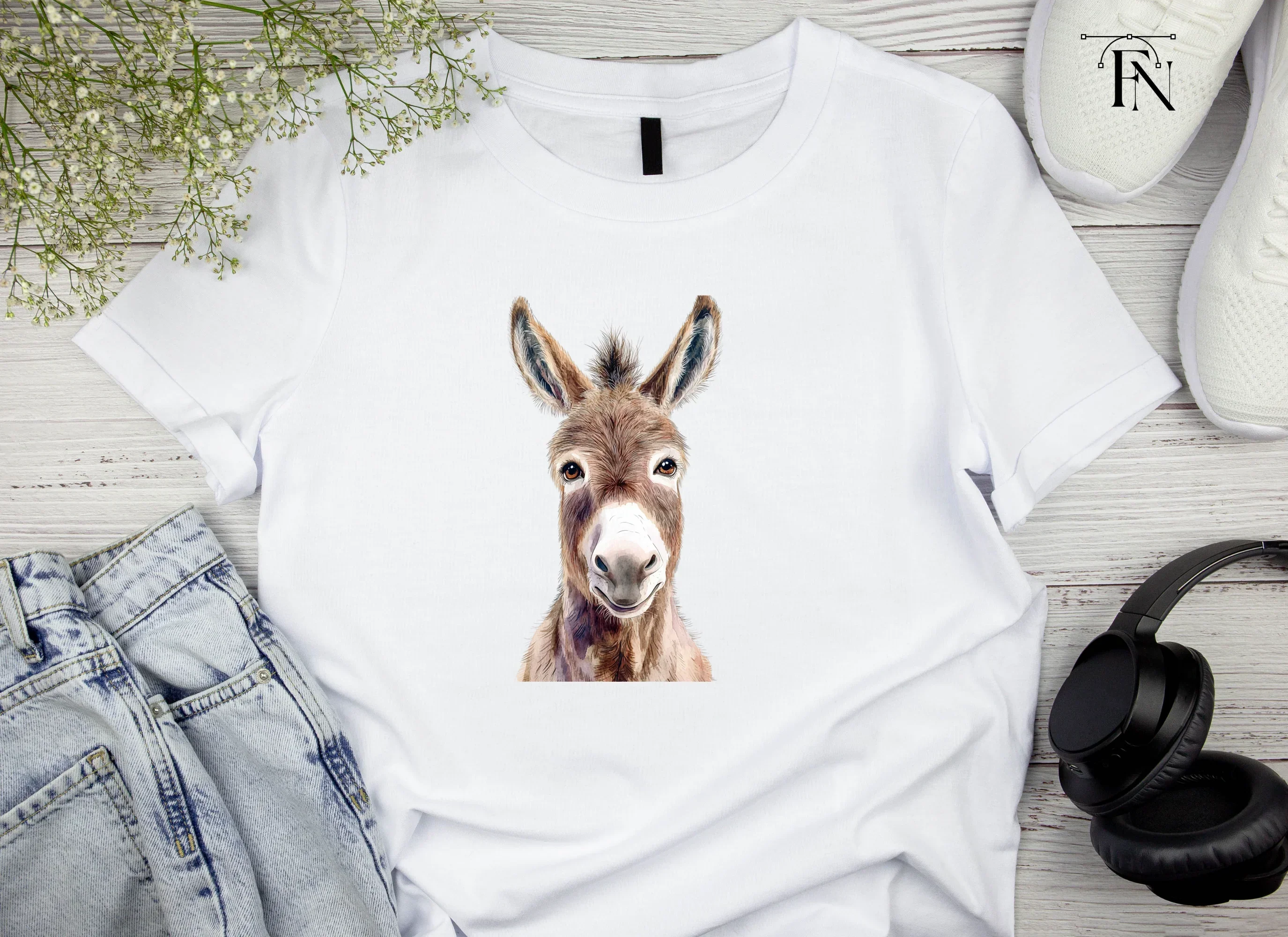 Cute Donkey Face Clipart Bundle - Image 5