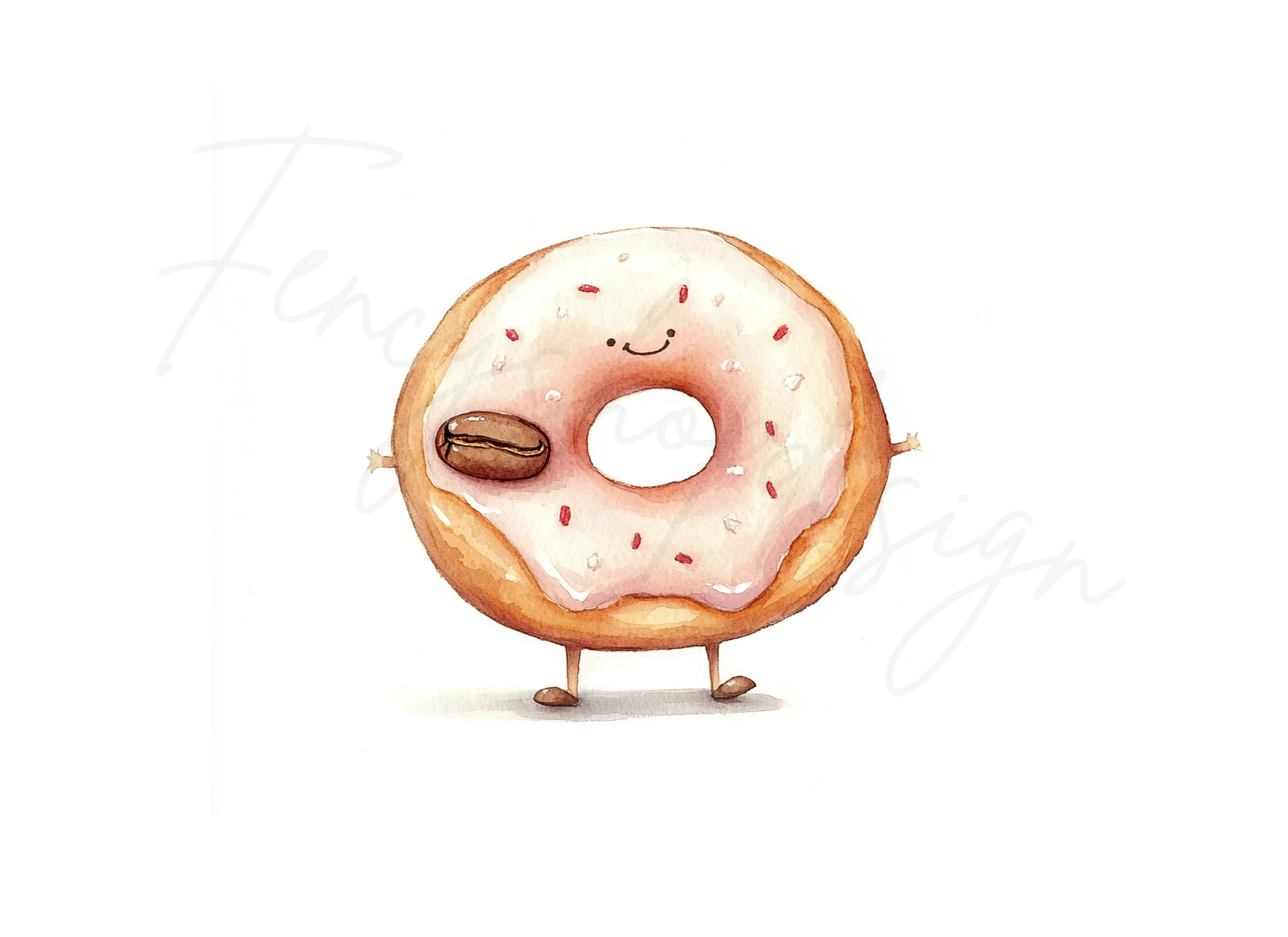 Cute Donut and Coffee Bean Clipart Bundle - Image 2