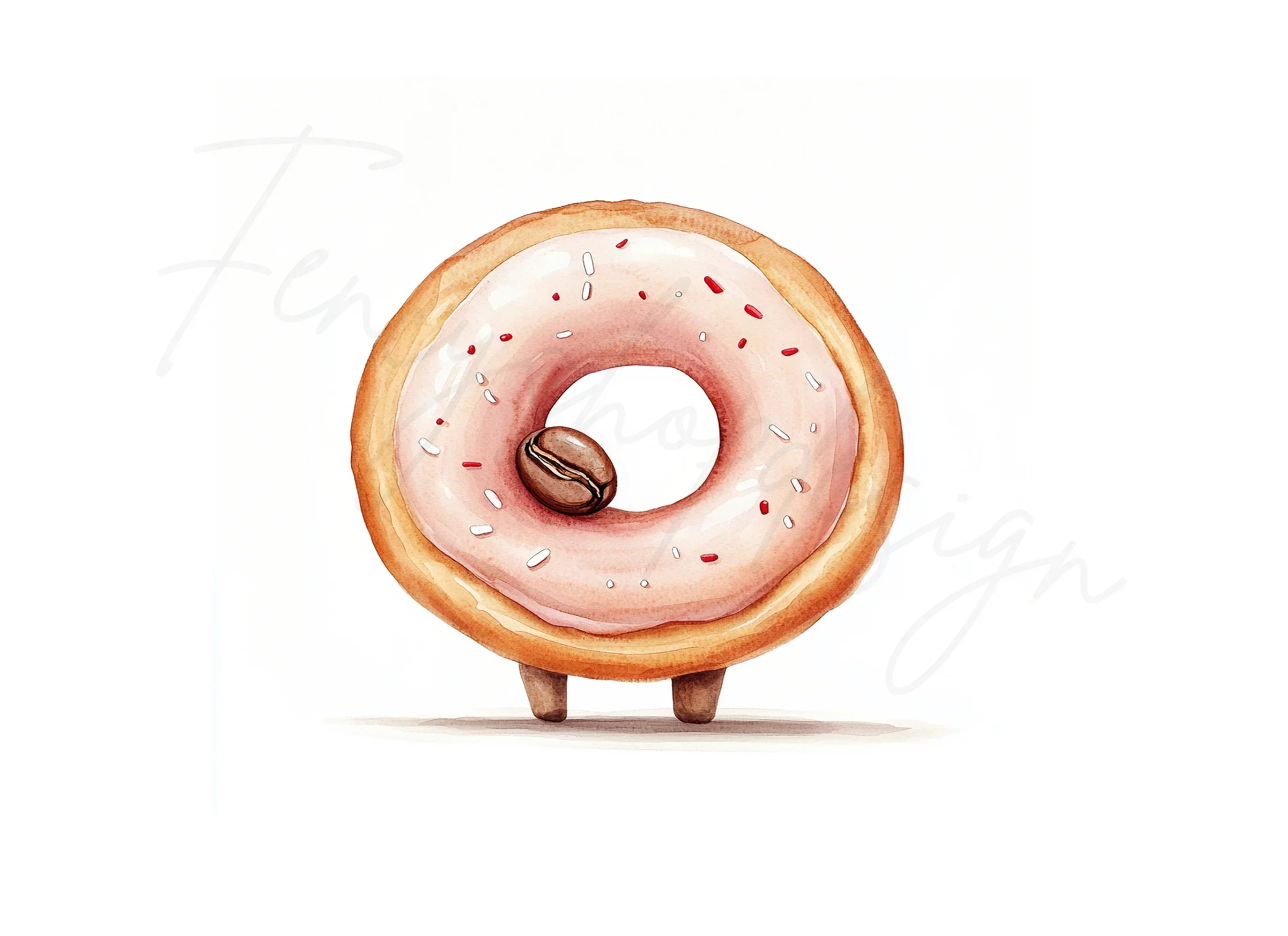 Cute Donut and Coffee Bean Clipart Bundle - Image 3