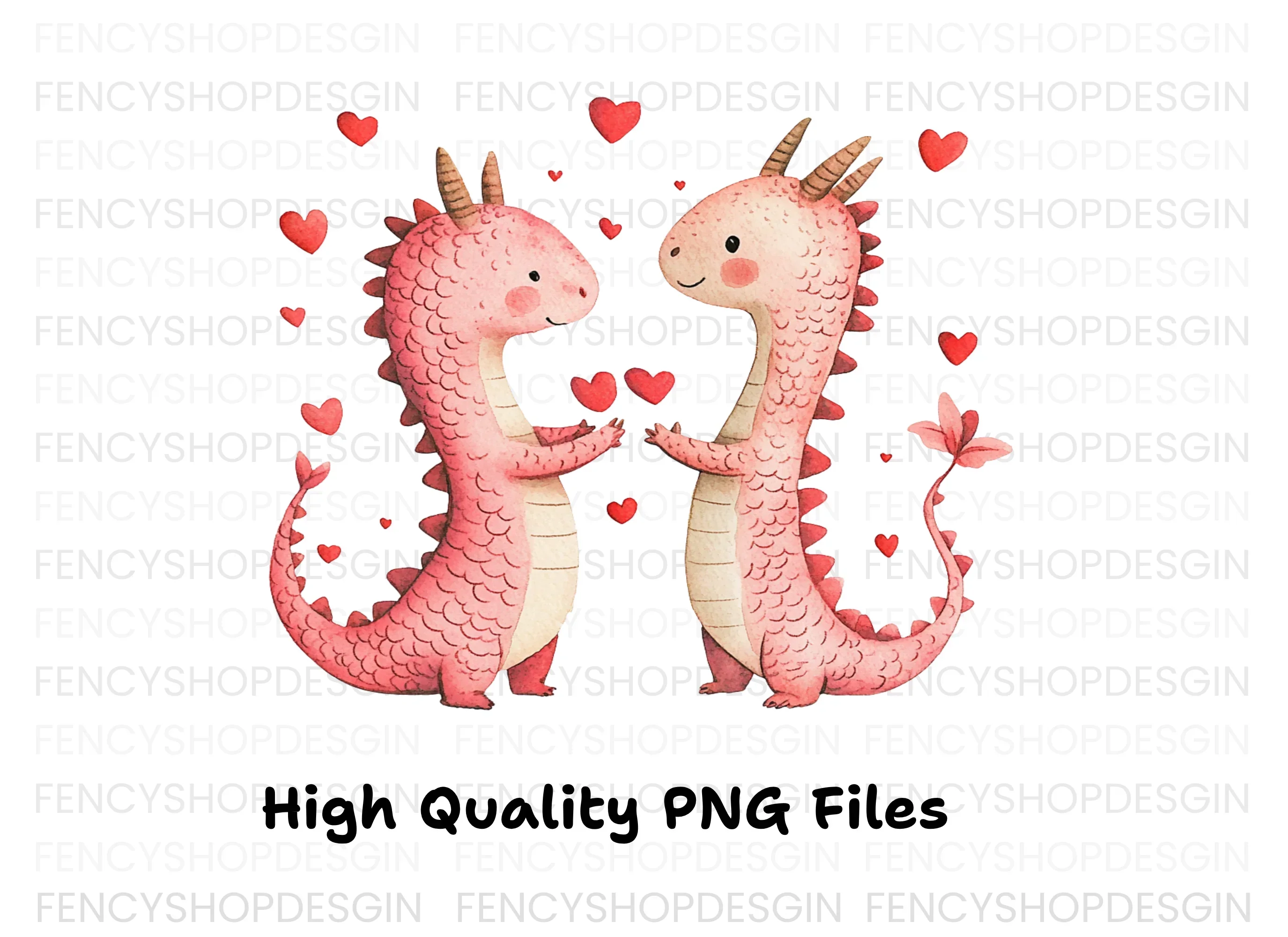 Cute Dragon Couple Love Clipart Bundle - Image 3