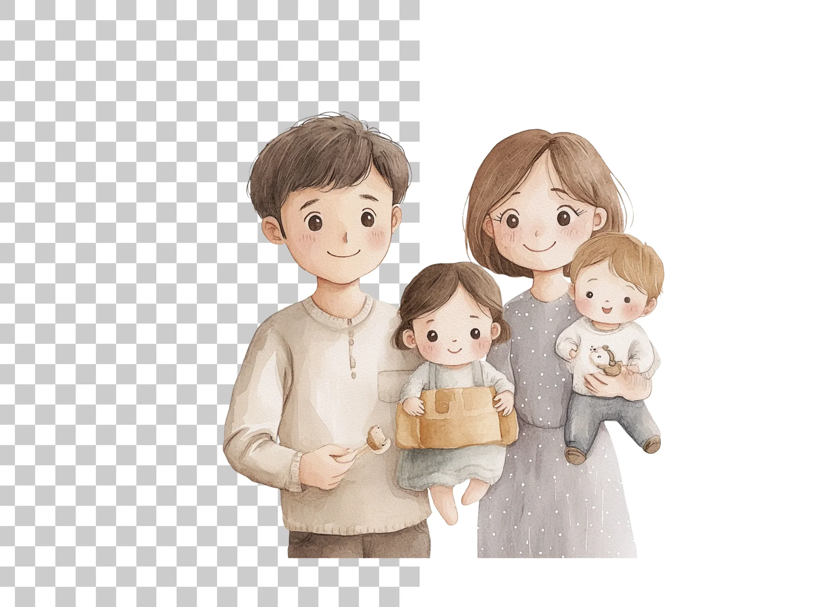 Cute Family Portrait Clipart Bundle - Image 2
