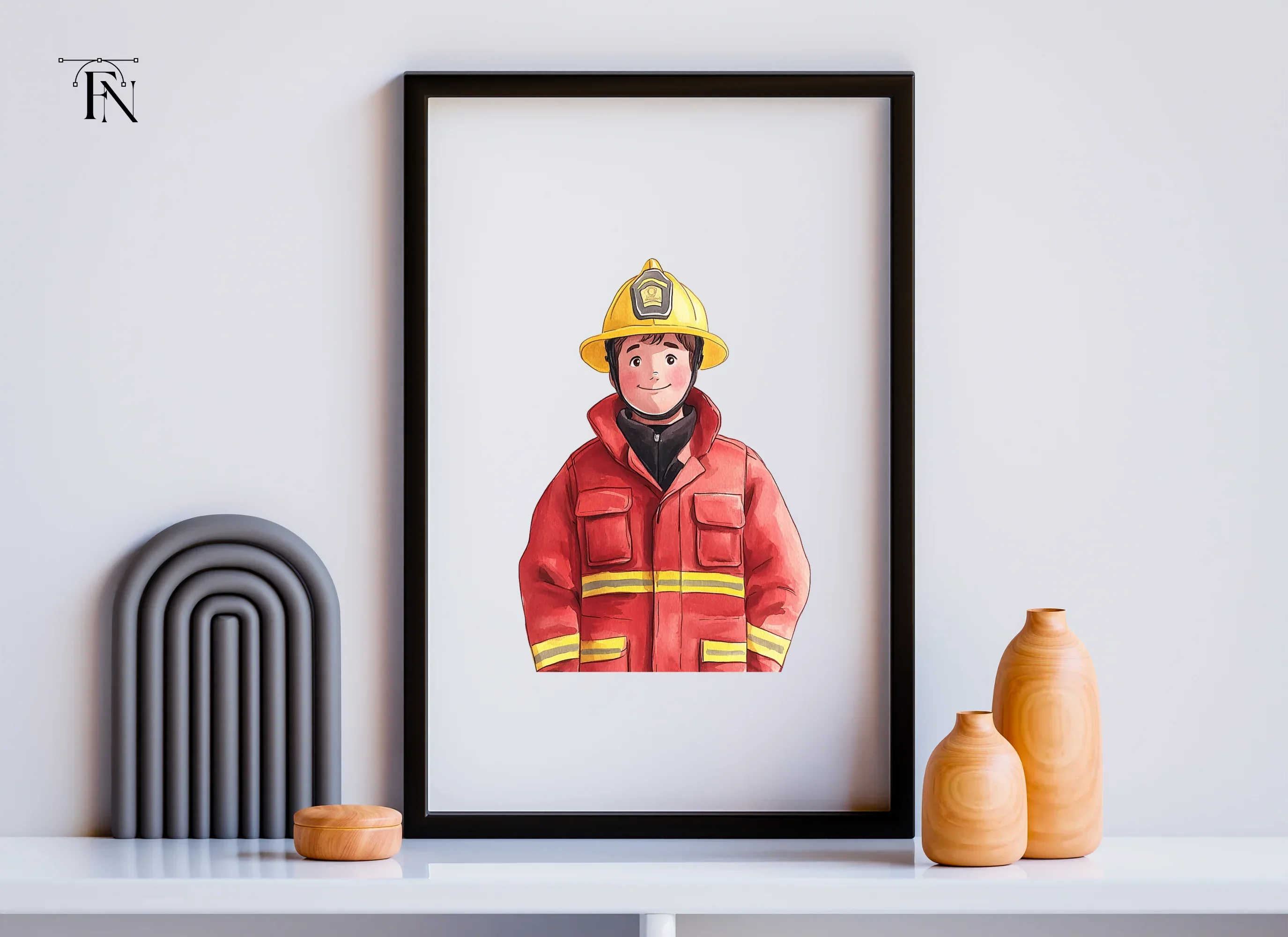 Cute Firefighters Clipart Bundle - Image 3