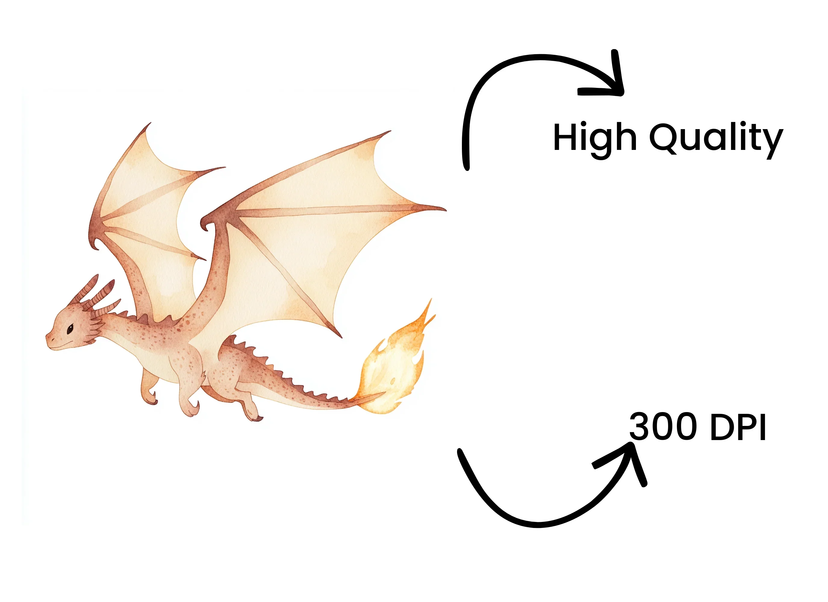 Cute Flying Fire Dragon Clipart Bundle - Image 4
