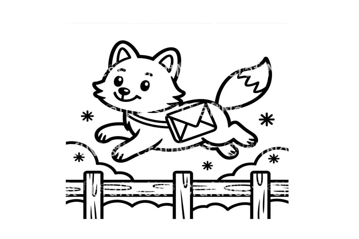 Cute Fox Winter Mail Delivery Coloring Books - Image 4