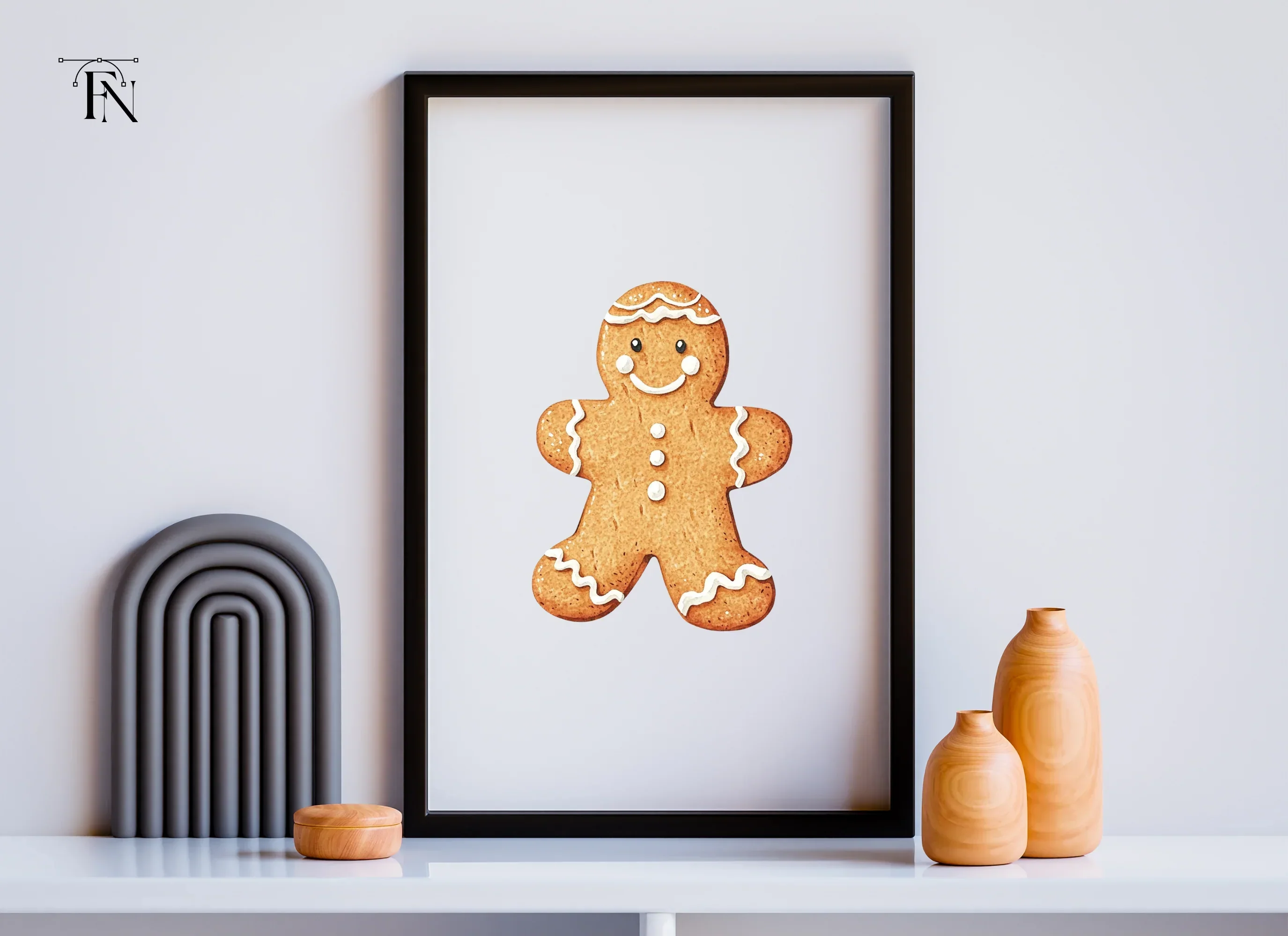 Cute Gingerbread Man Christmas Clipart Bundle - Image 3