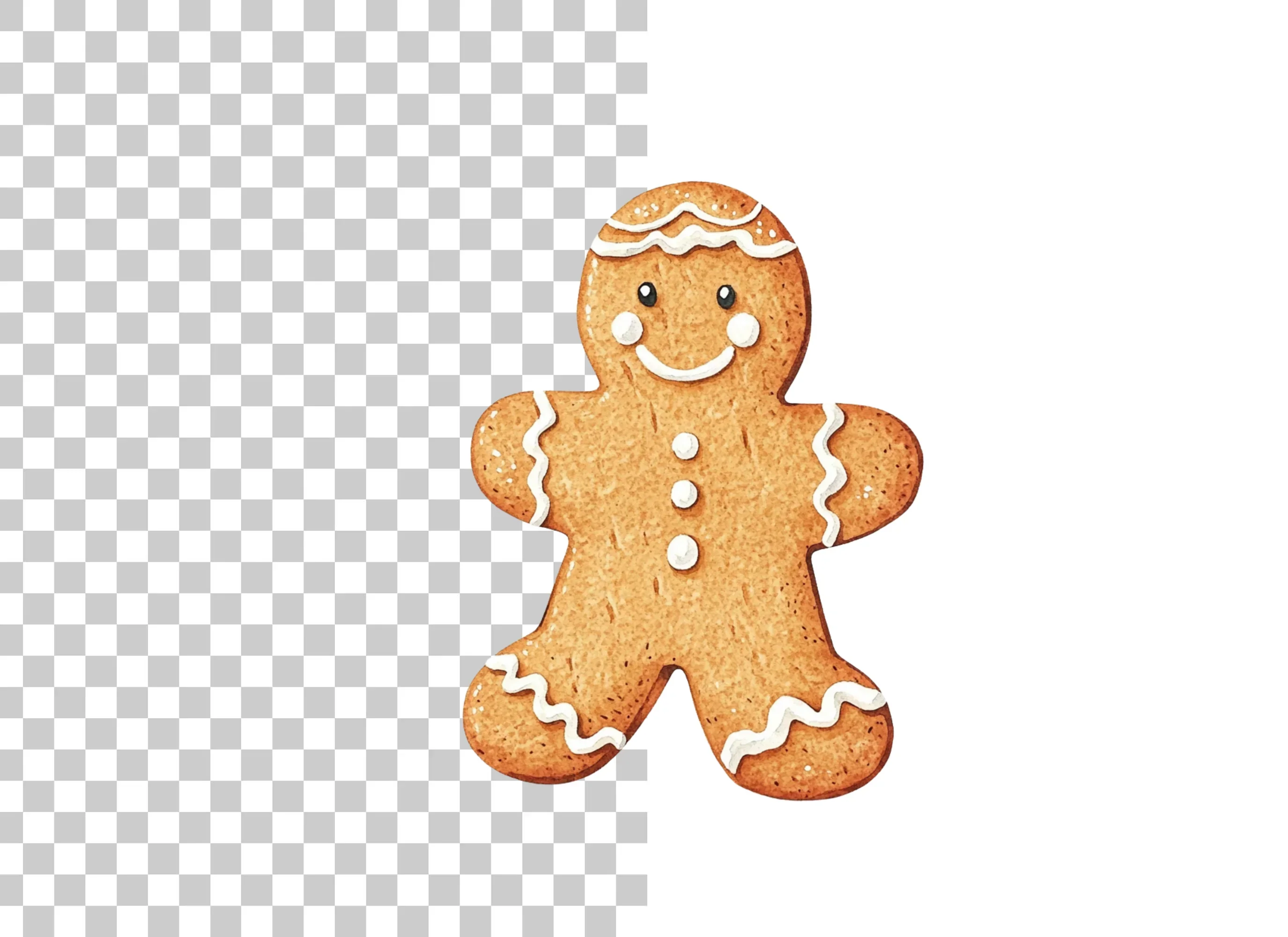 Cute Gingerbread Man Christmas Clipart Bundle - Image 6