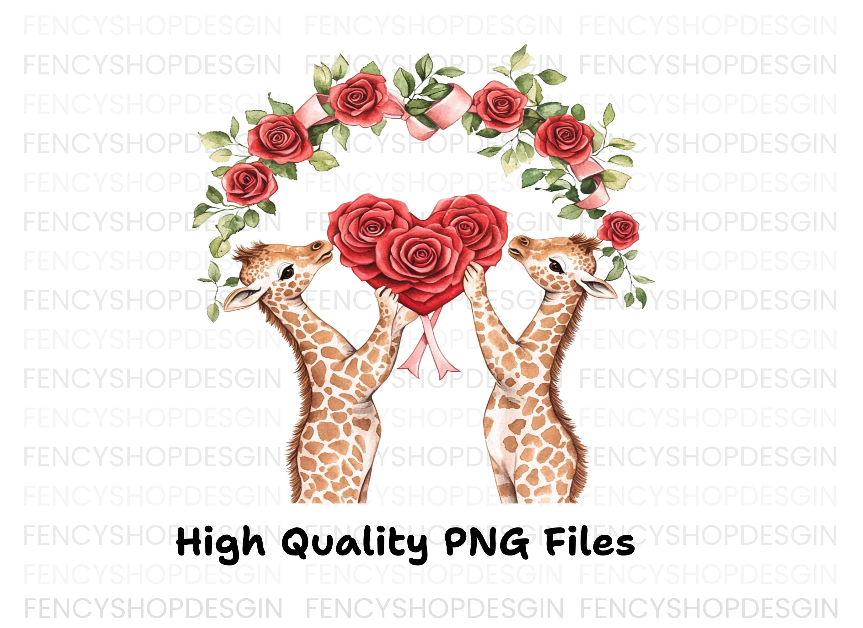 Cute Giraffe Couple Valentine Clipart Bundle - Image 3