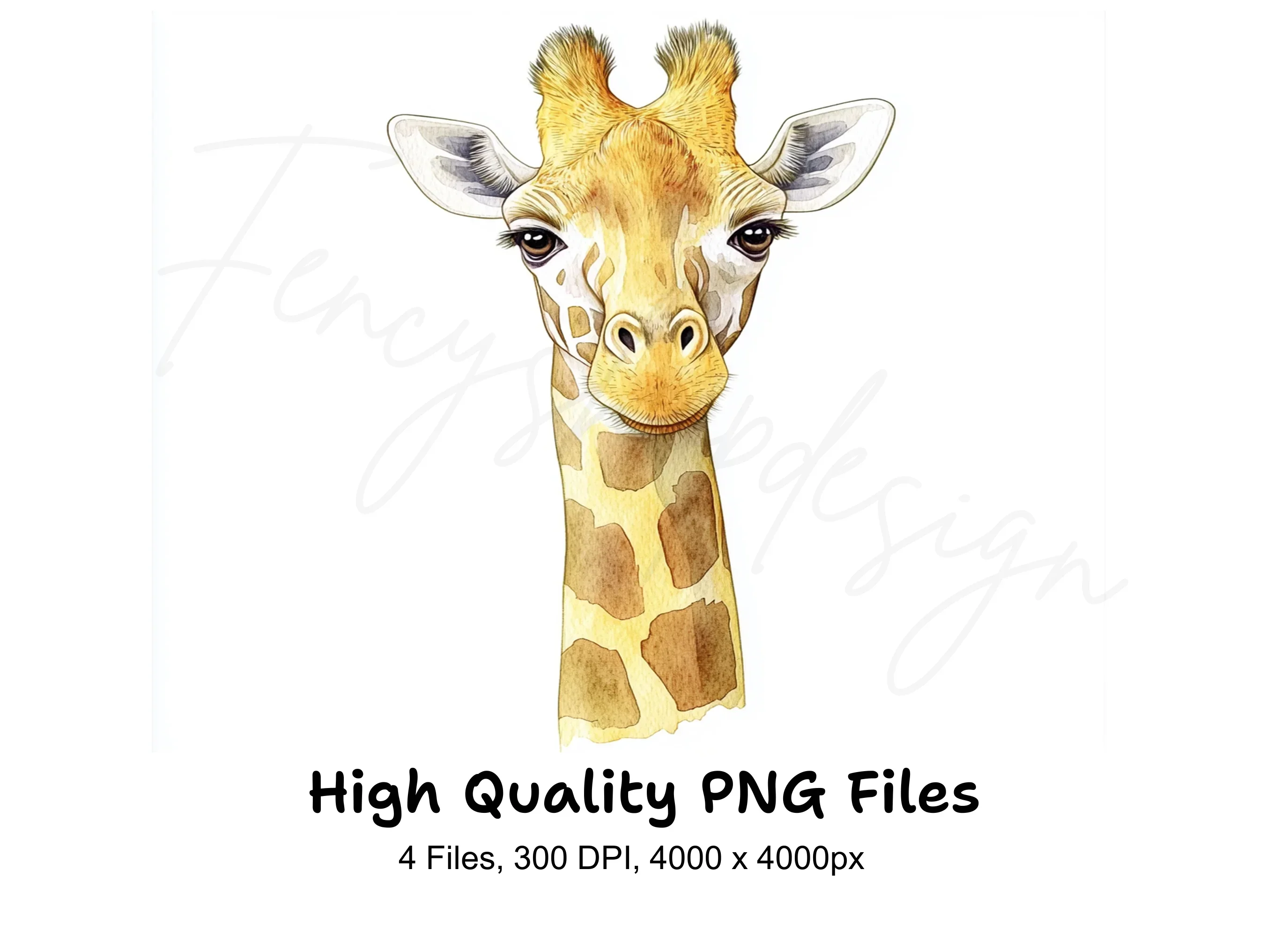 Cute Giraffe Faces Clipart Bundle