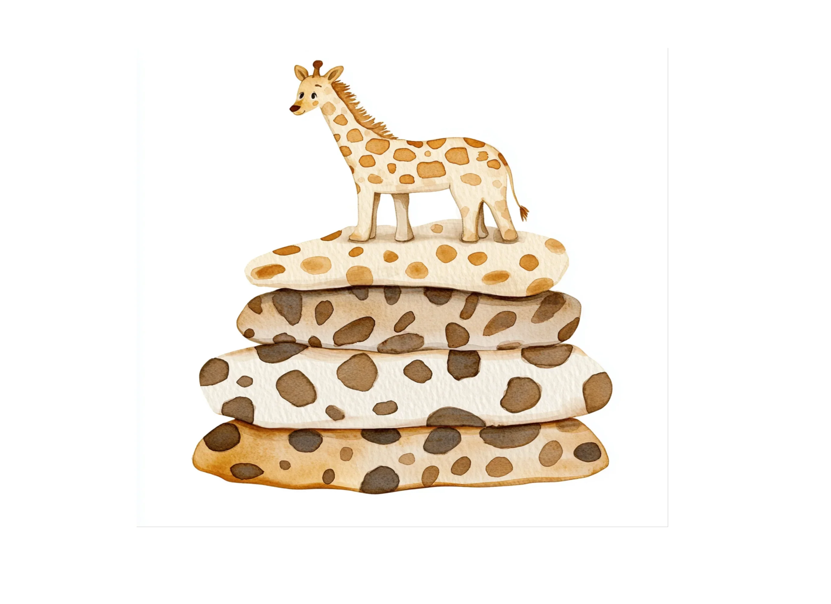 Cute Giraffe on Spotted Stones Clipart Bundle - Image 2