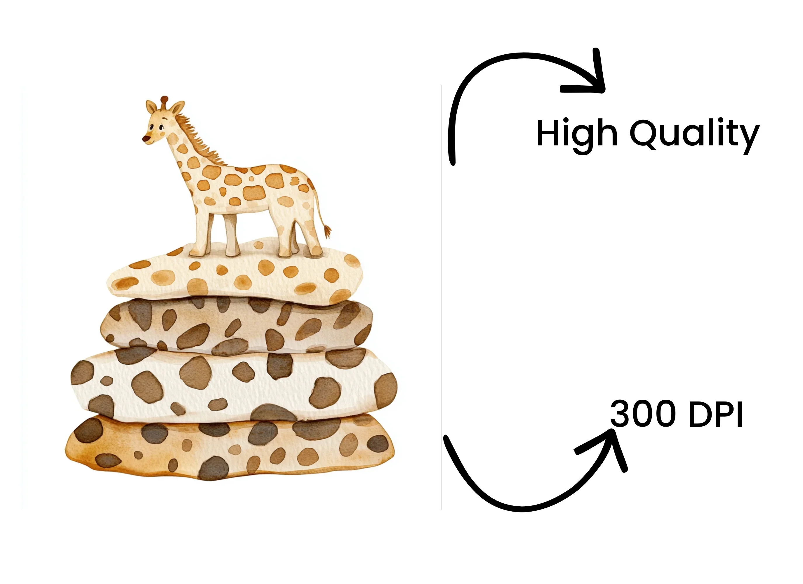 Cute Giraffe on Spotted Stones Clipart Bundle - Image 4