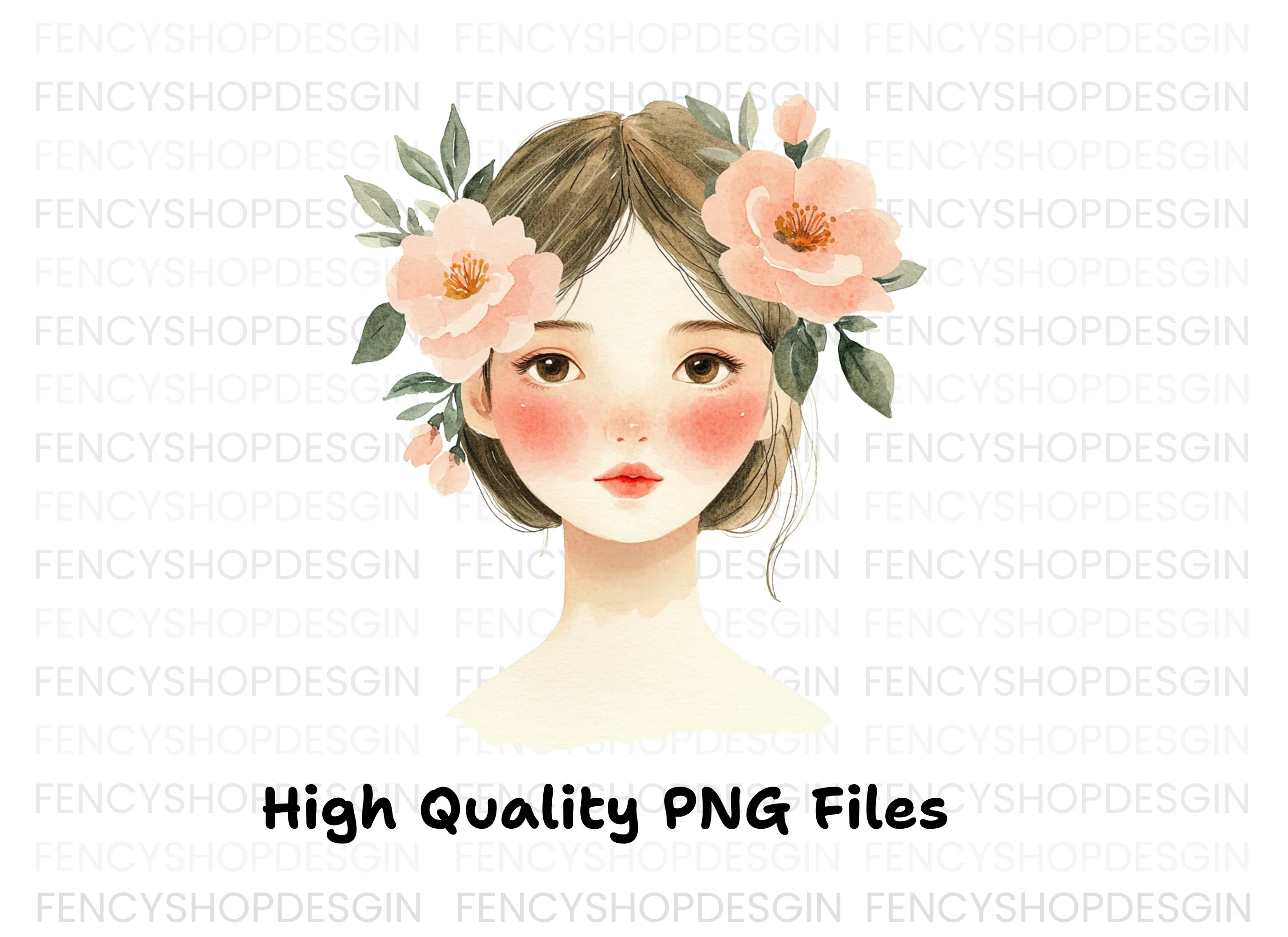 Cute Girls with Flower Crowns Clipart Bundle - Image 3