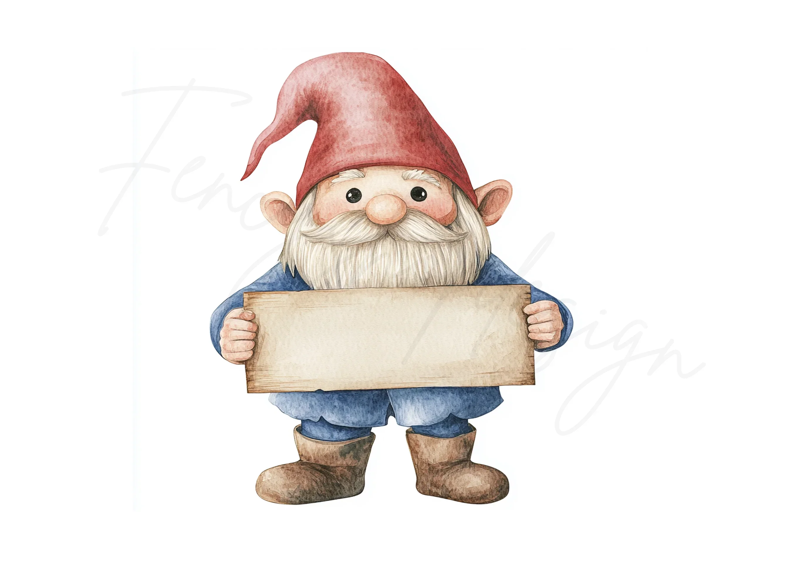 Cute Gnome with Blank Signs Clipart Bundle - Image 2