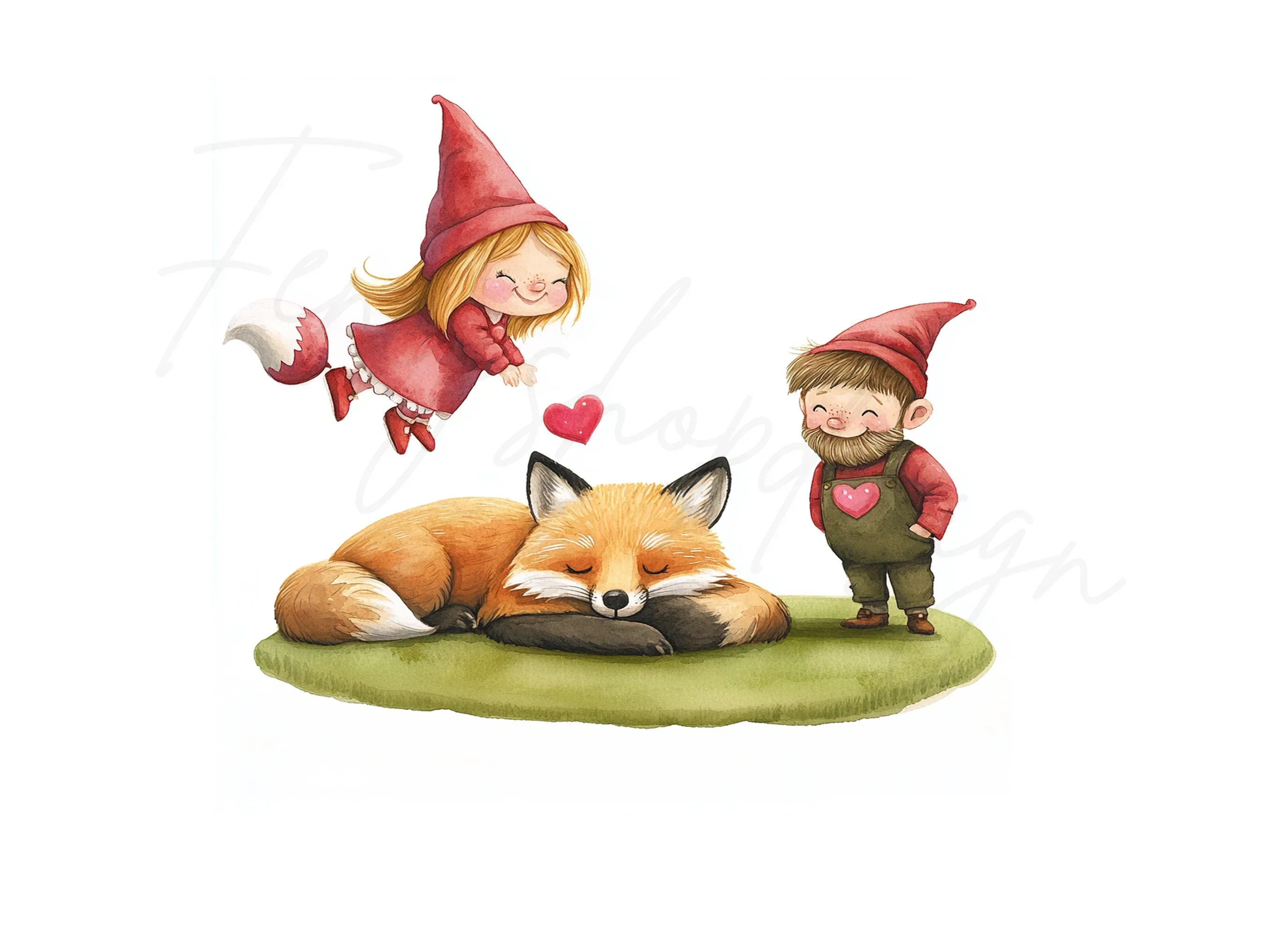Cute Gnomes and Fox Clipart Bundle - Image 3
