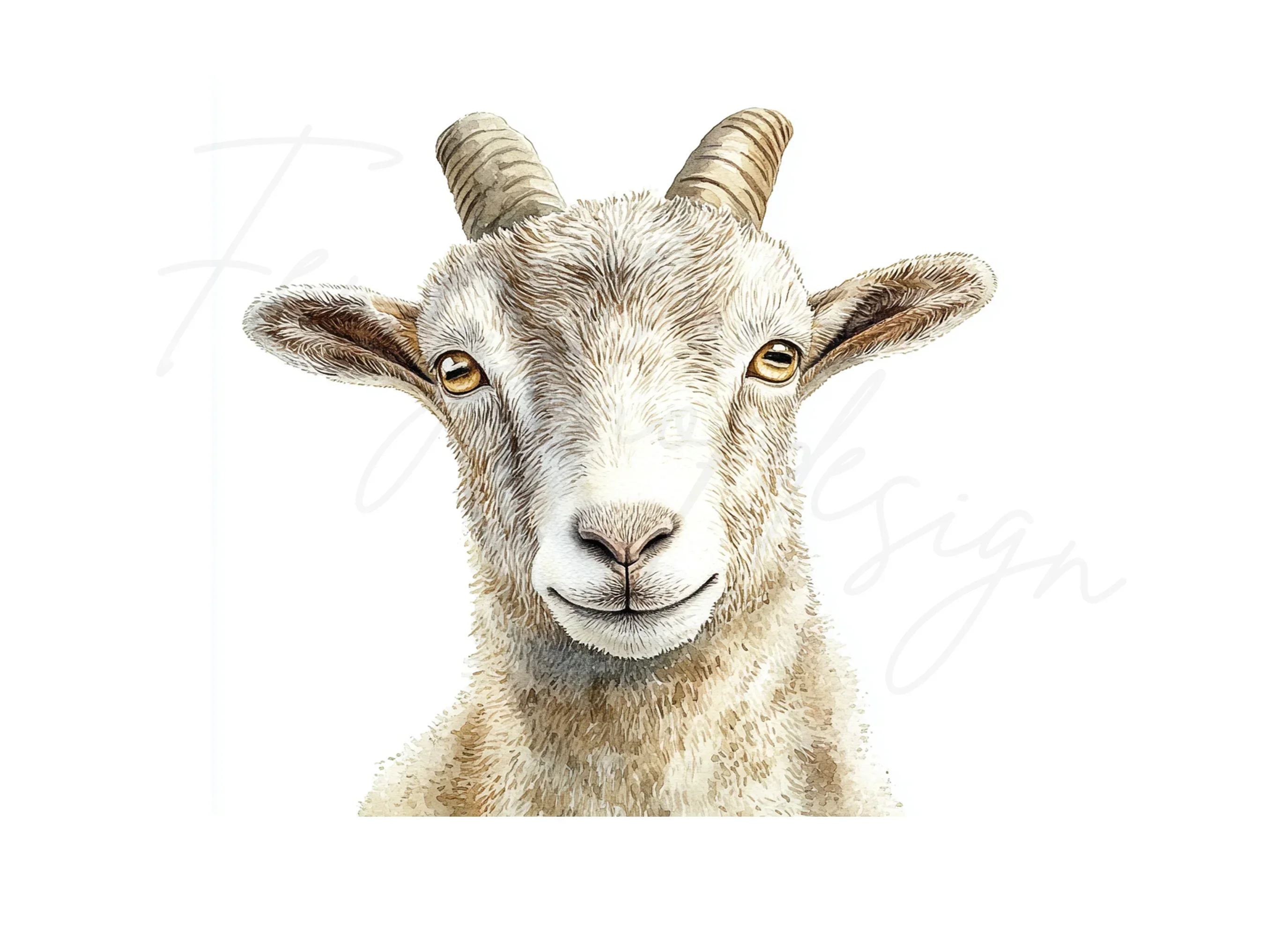 Cute Goat Faces Clipart Bundle - Image 3