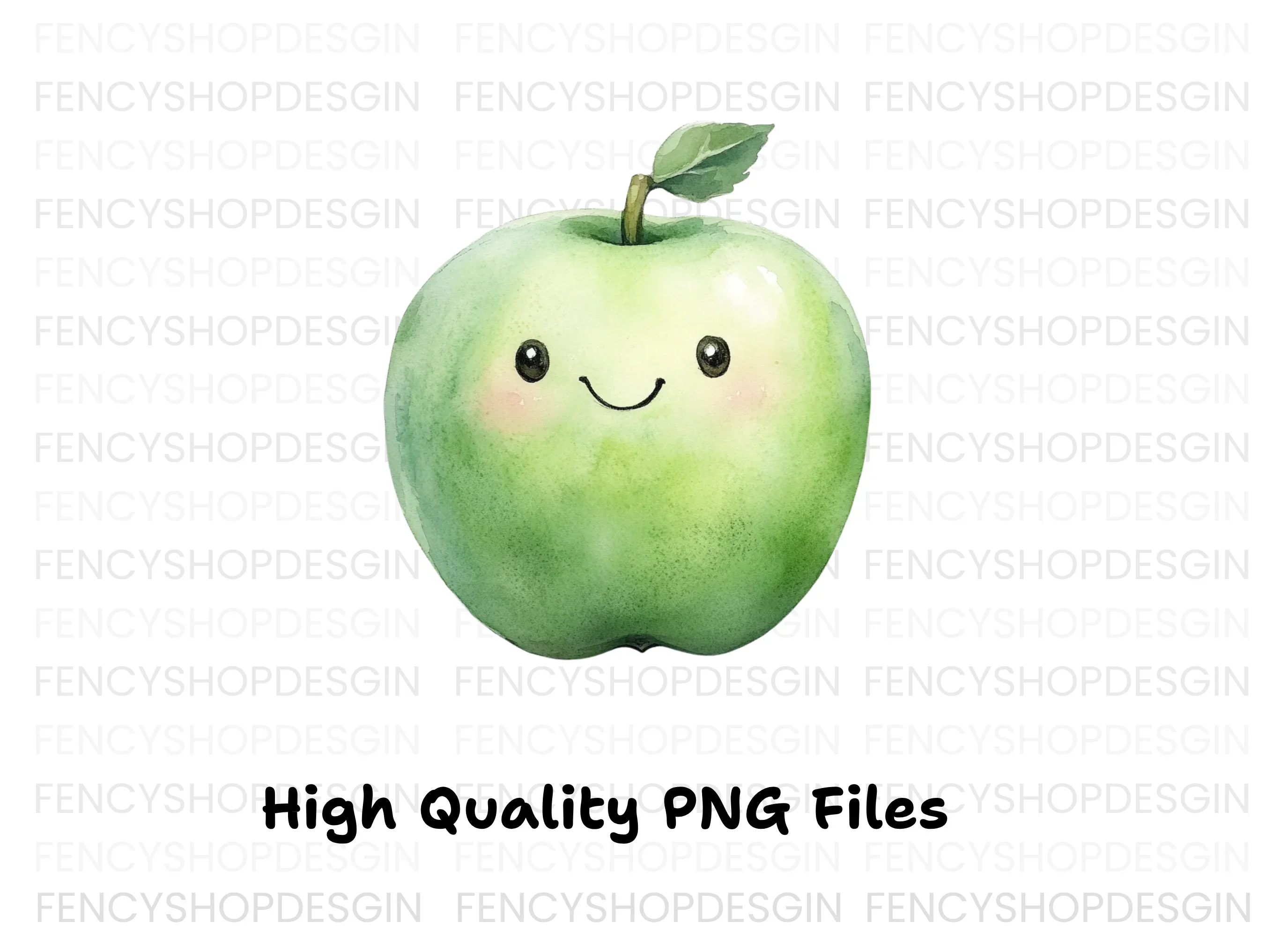 Cute Green Apple Clipart Bundle - Image 3