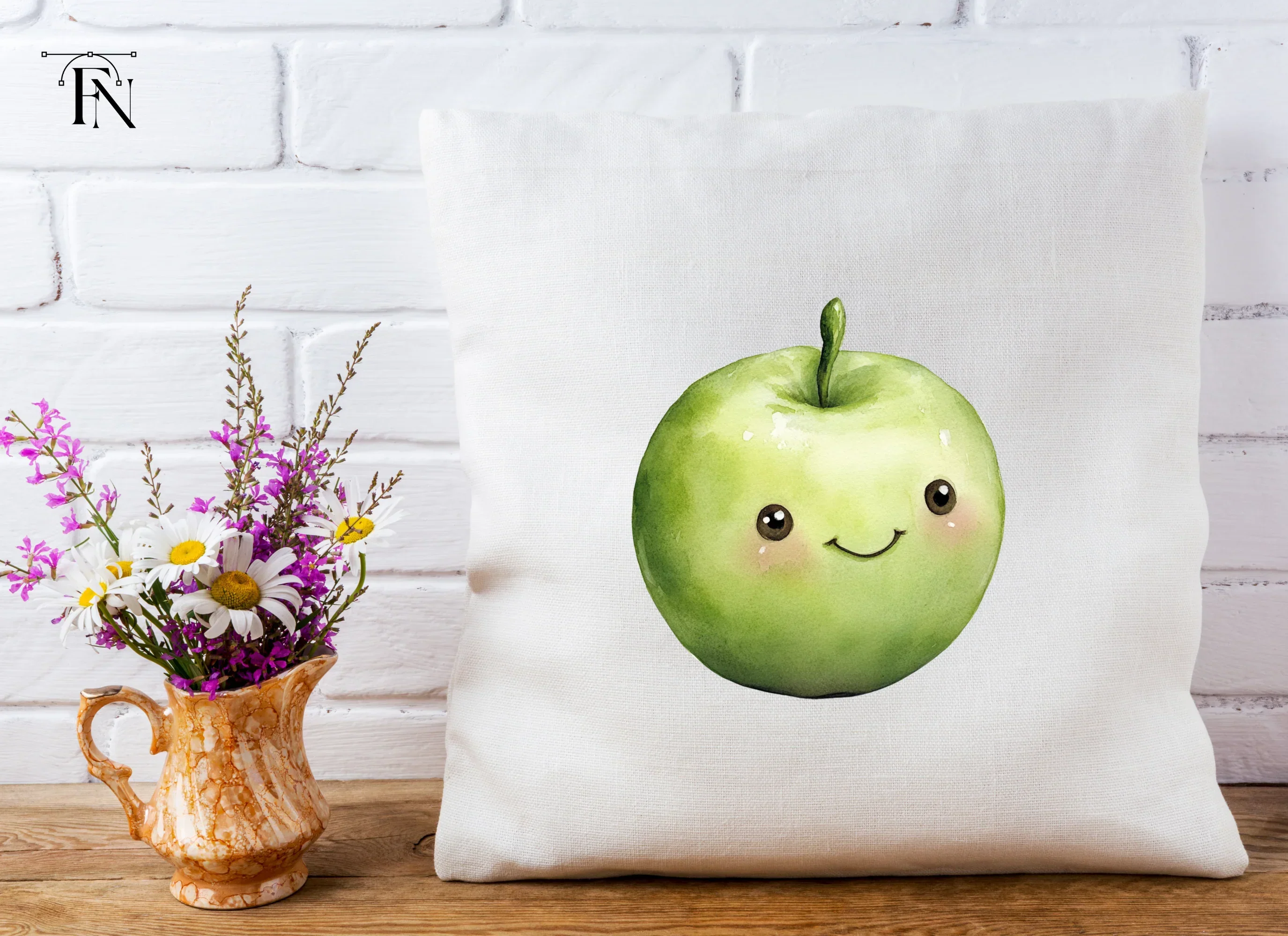 Cute Green Apple Clipart Bundle - Image 5