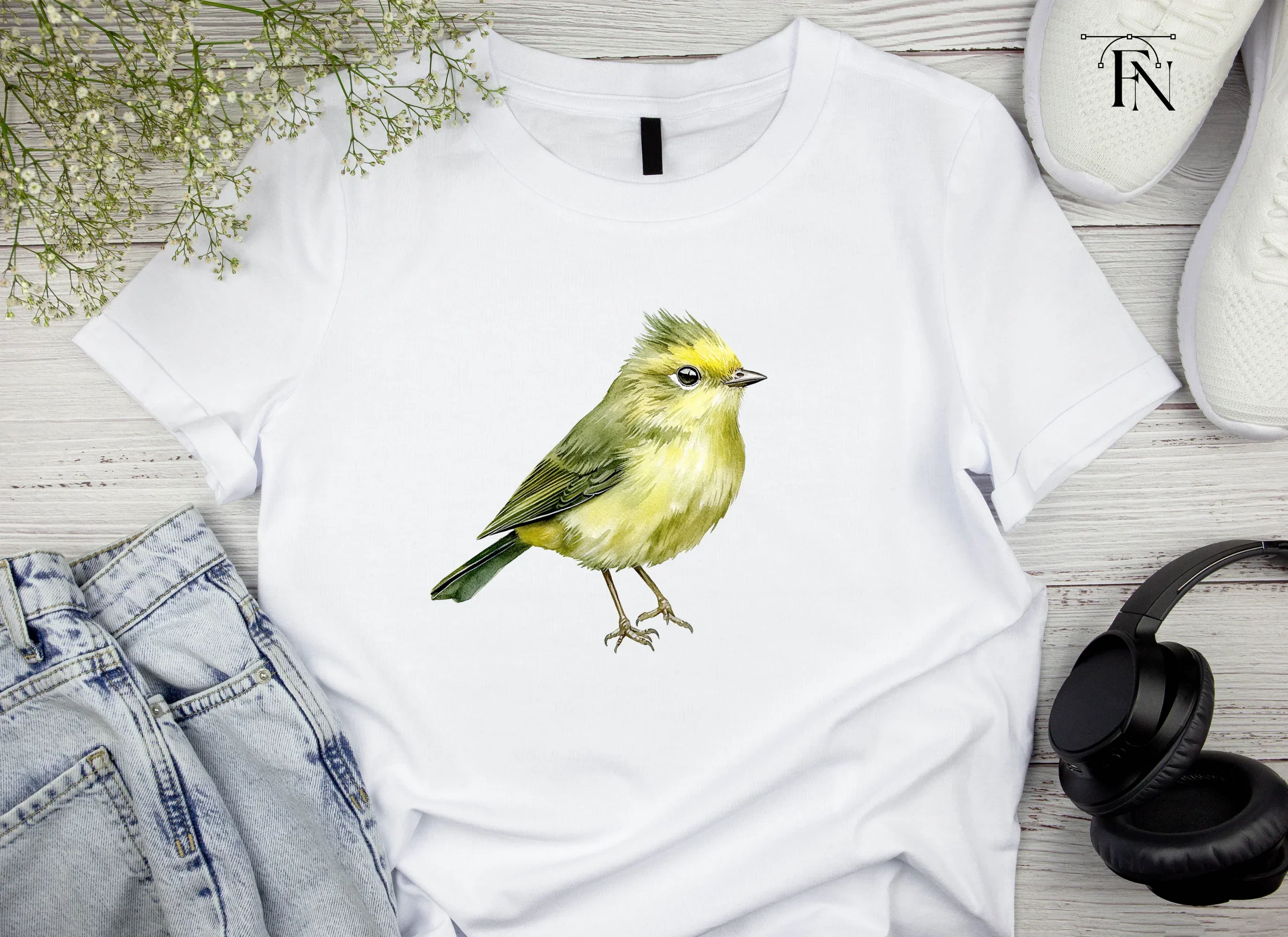Cute Green Bird Clipart Bundle - Image 5