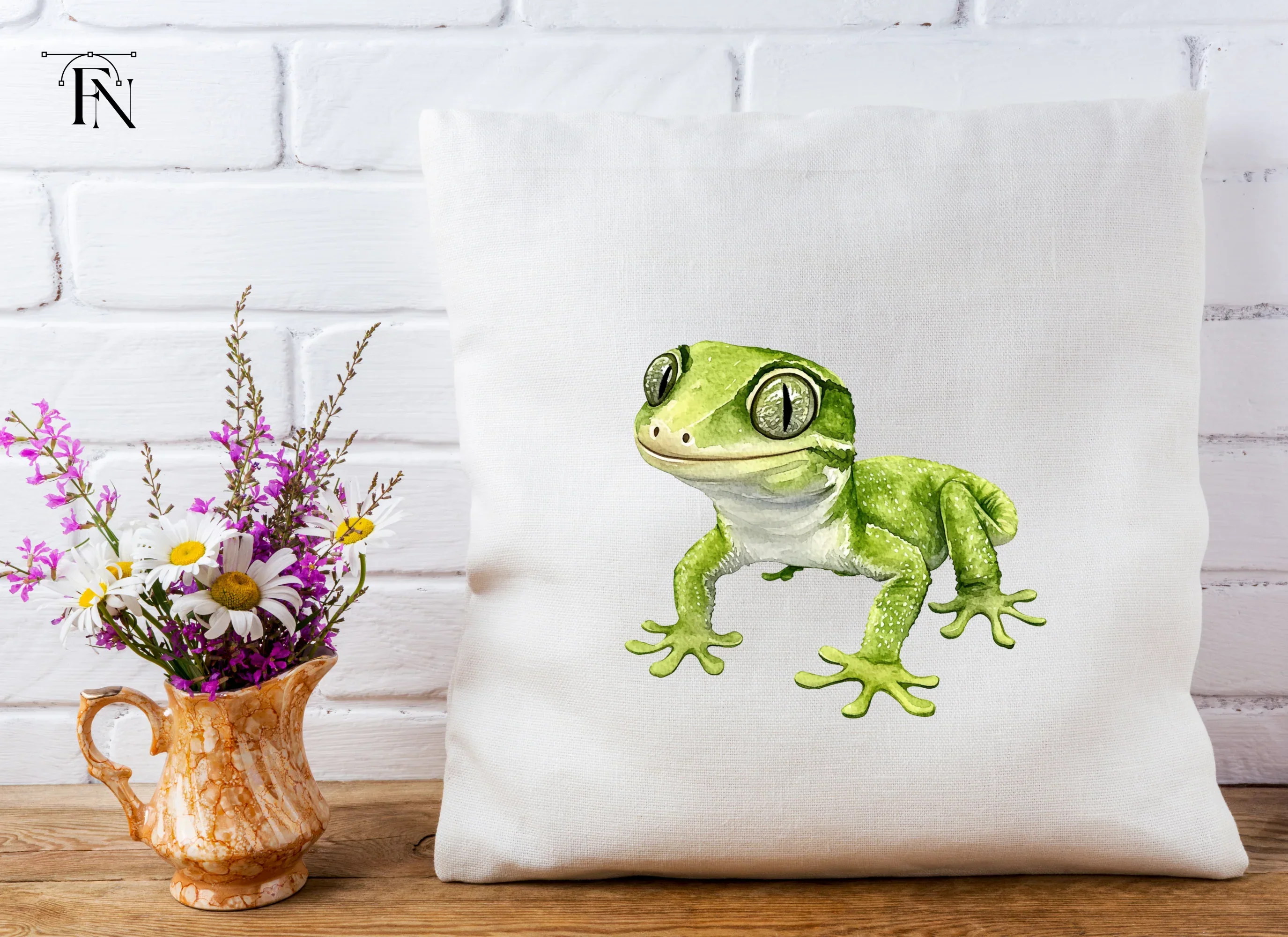 Cute Green Gecko Clipart Bundle - Image 2