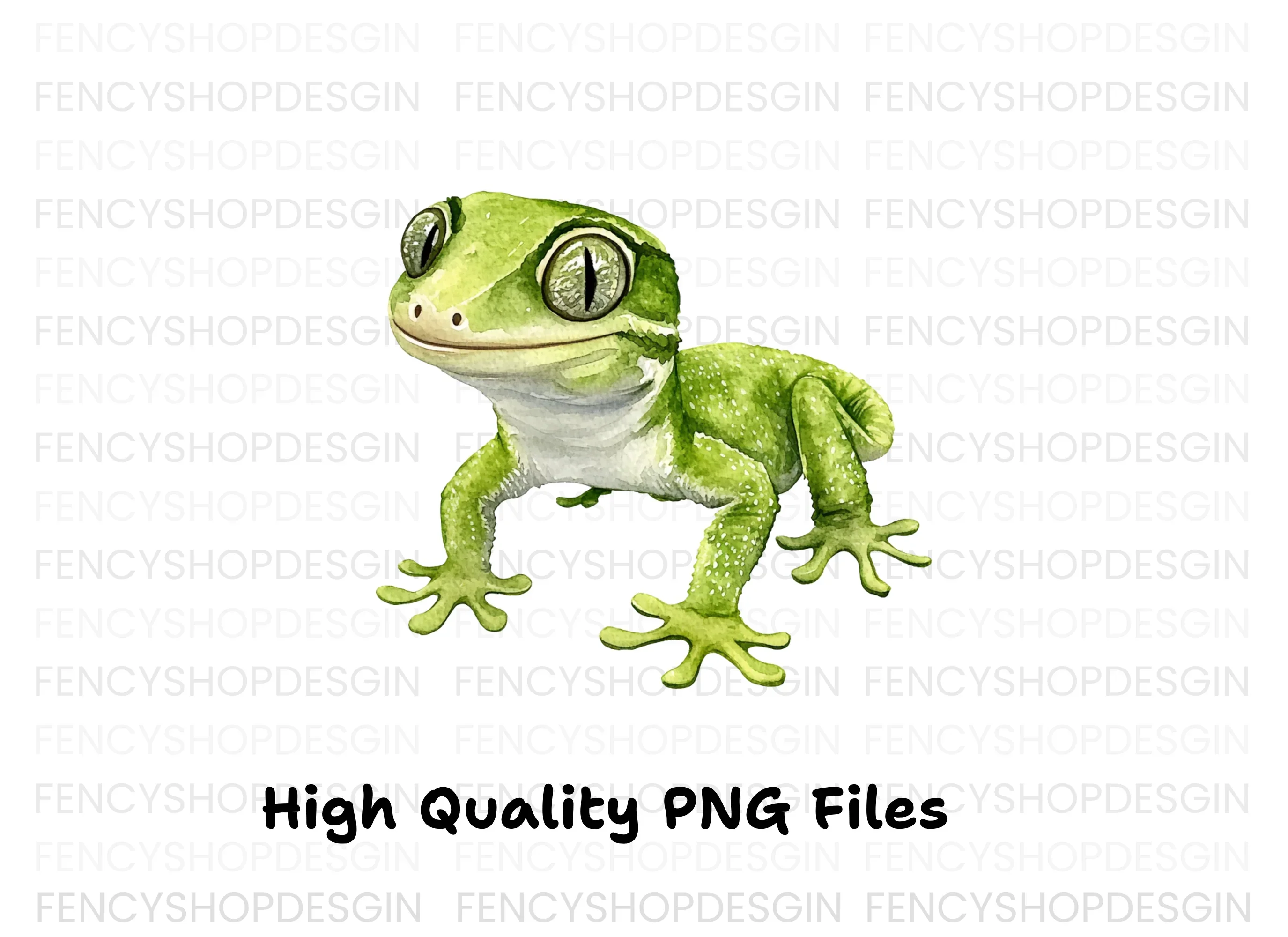 Cute Green Gecko Clipart Bundle - Image 4