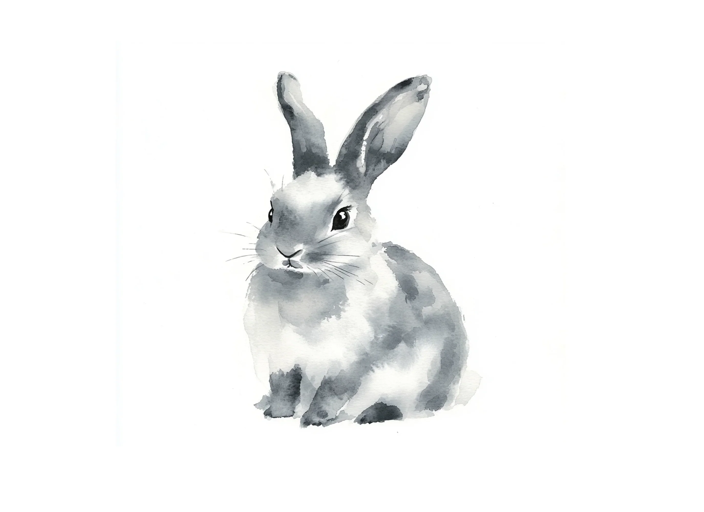 Cute Grey Bunny Rabbit Clipart Bundle - Image 2