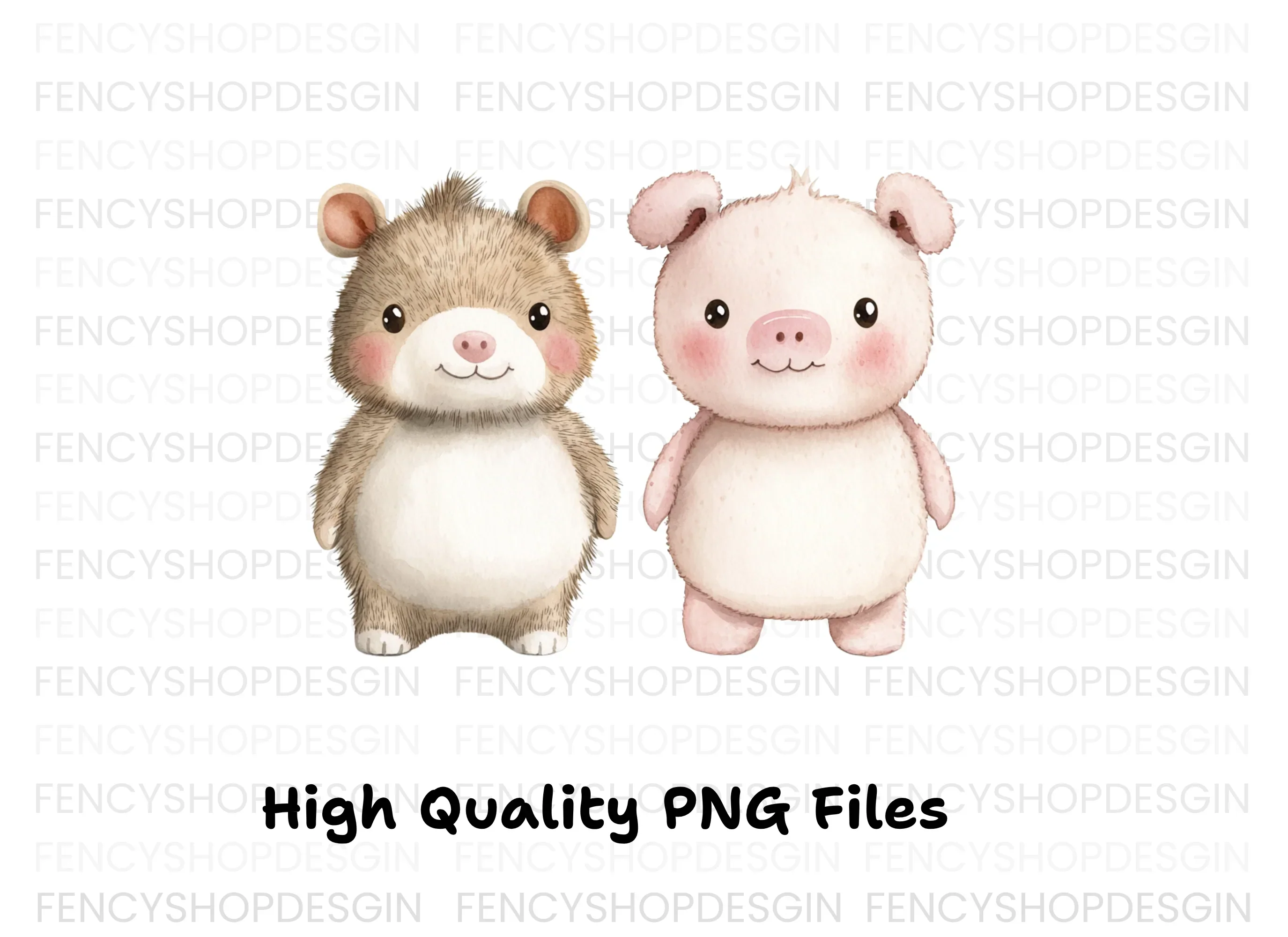 Cute Hamster and Piglet Duo Clipart Bundle - Image 3