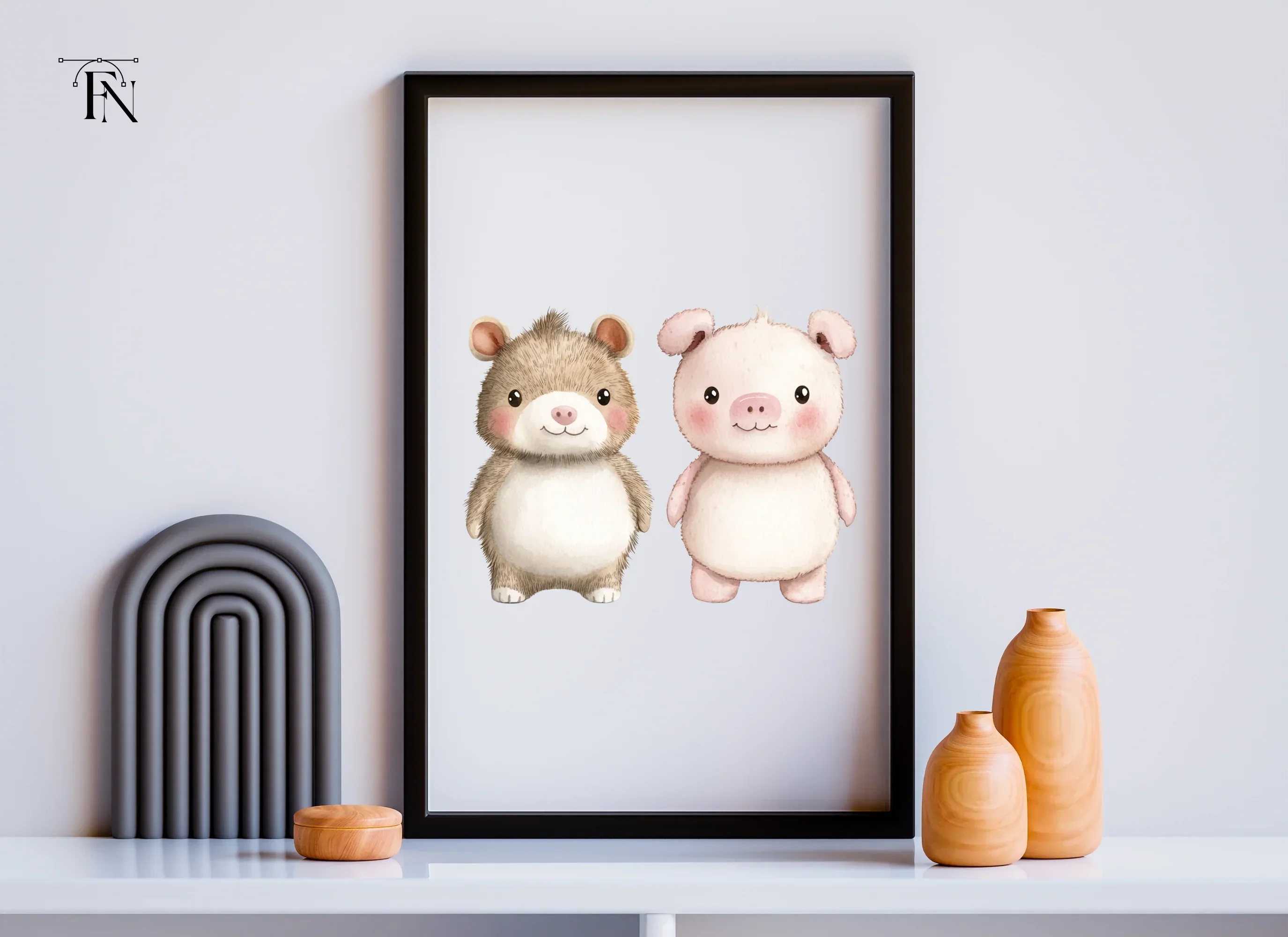 Cute Hamster and Piglet Duo Clipart Bundle - Image 6