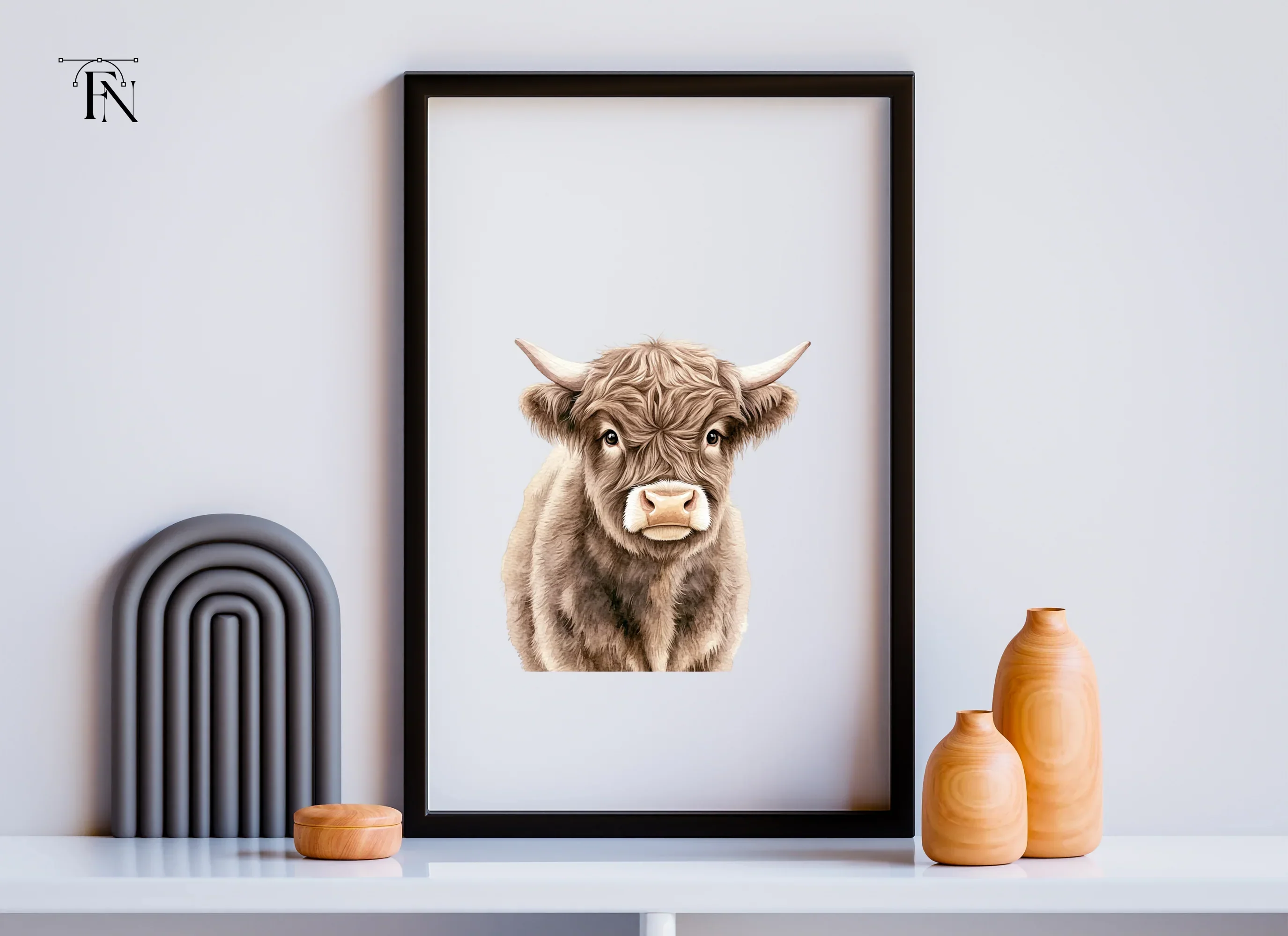 Cute Highland Calf Face Clipart Bundle - Image 3