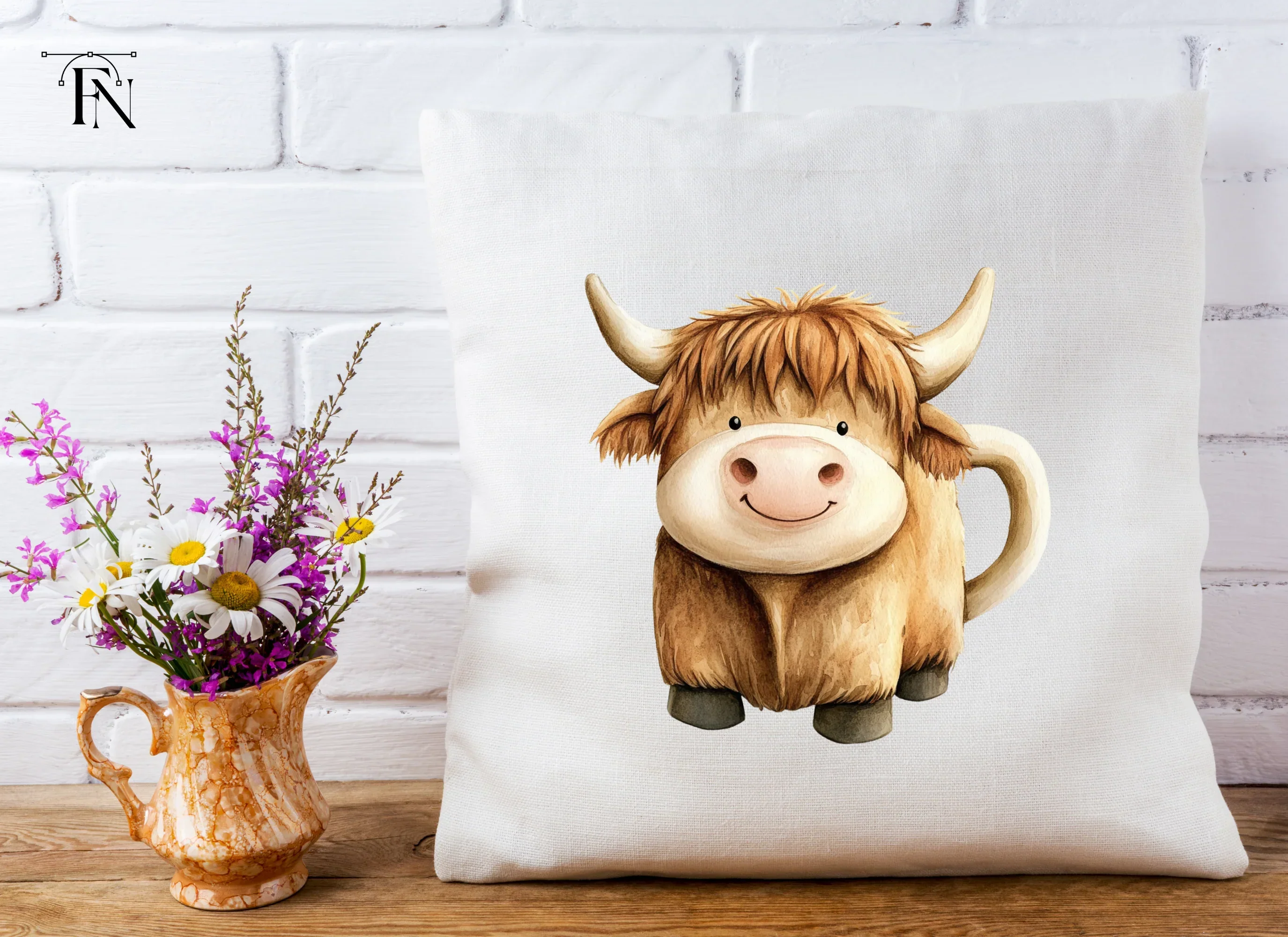 Cute Highland Cow Clipart Bundle - Image 5