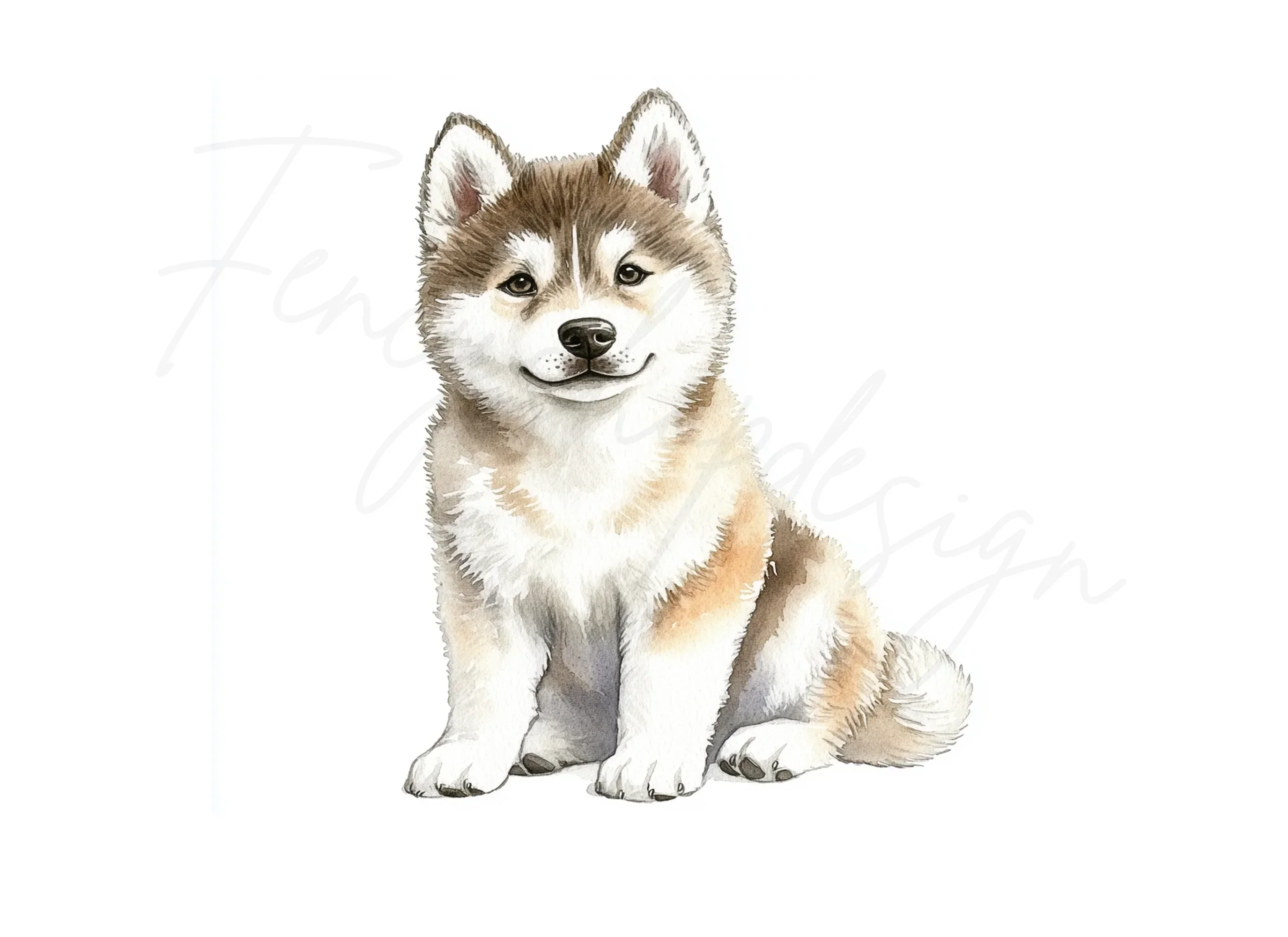Cute Husky Puppy Clipart Bundle - Image 3